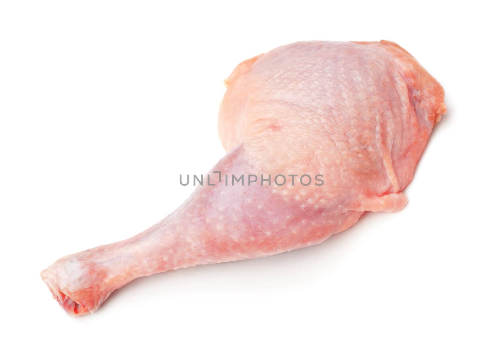 fresh chicken thigh isolated on white background