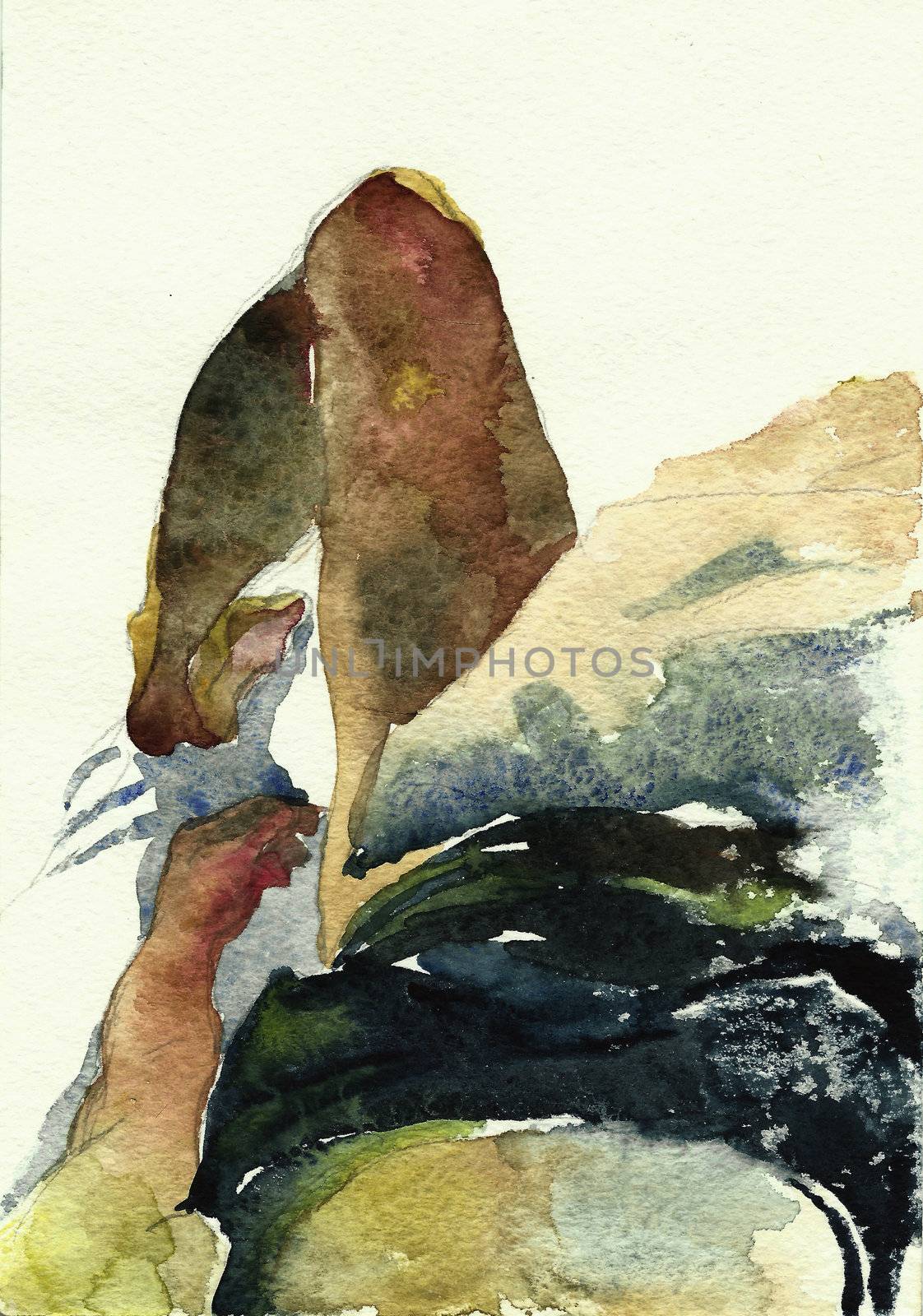 morning in the bed watercolor