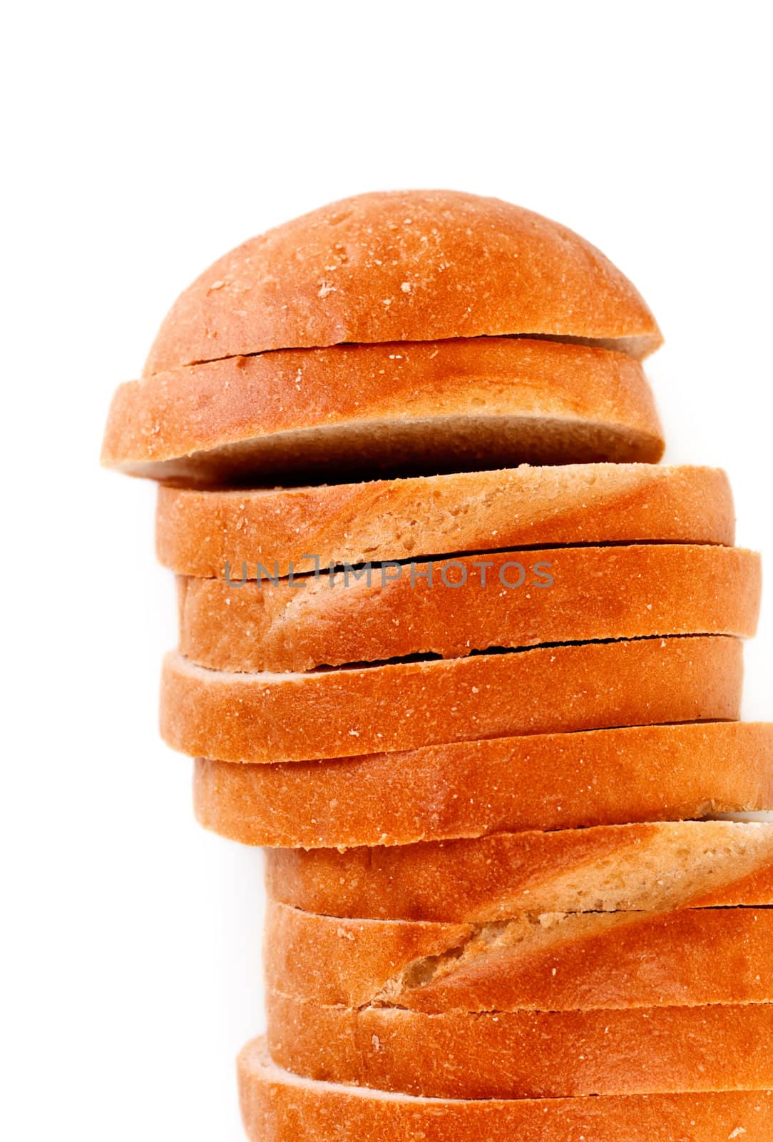 Fresh sliced bread isolated on a white background