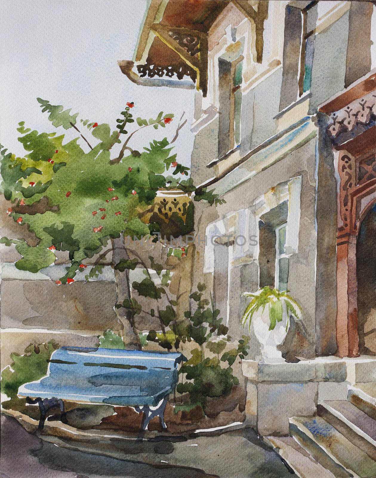  old boarding house watercolor by nathings