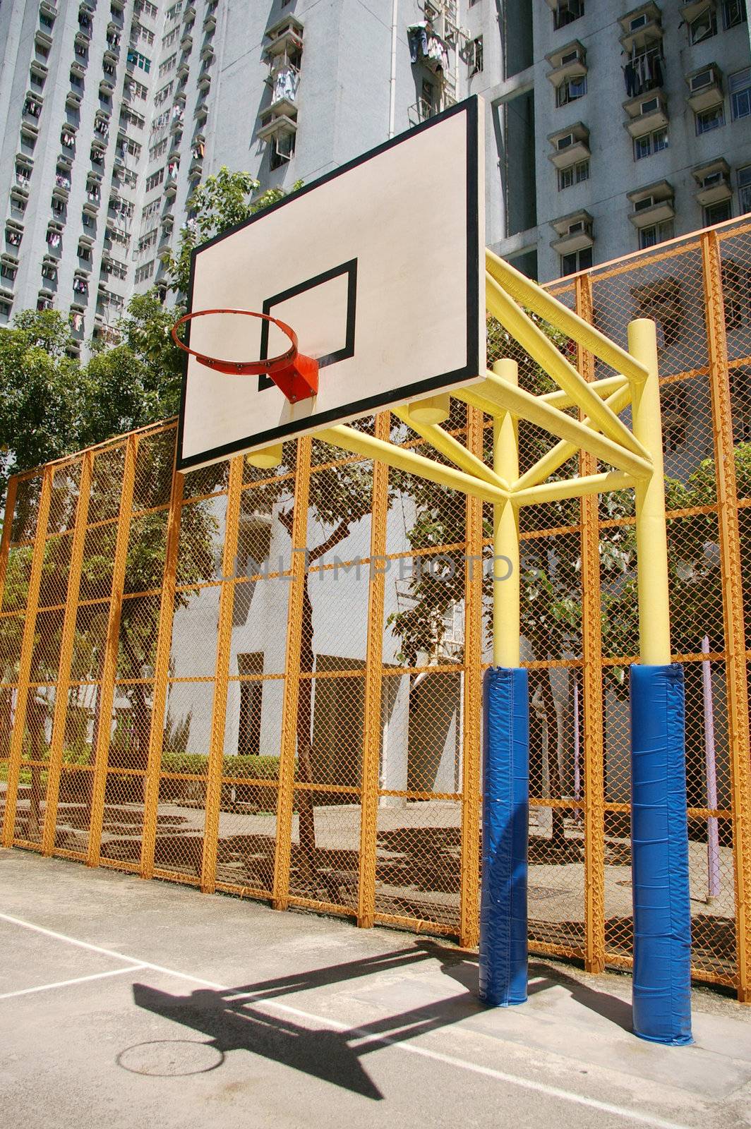 Basketball court in abstract view