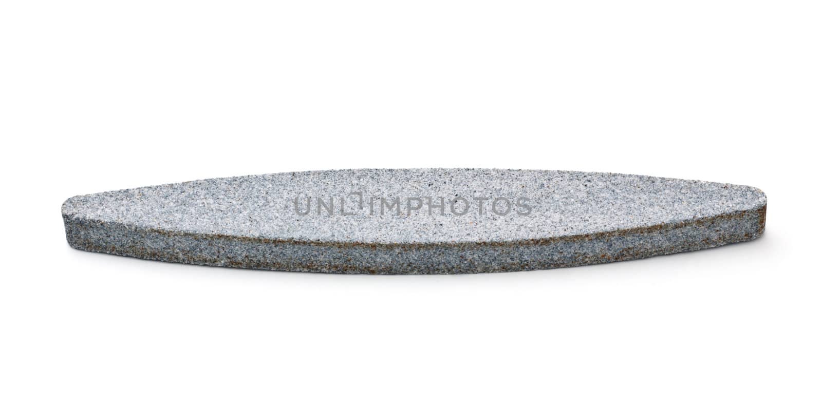 single gray whetstone isolated on white background