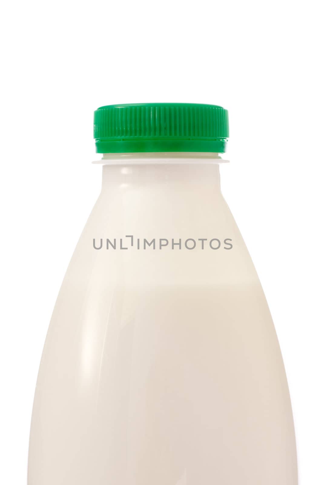 plastic bottle of milk isolated on white
