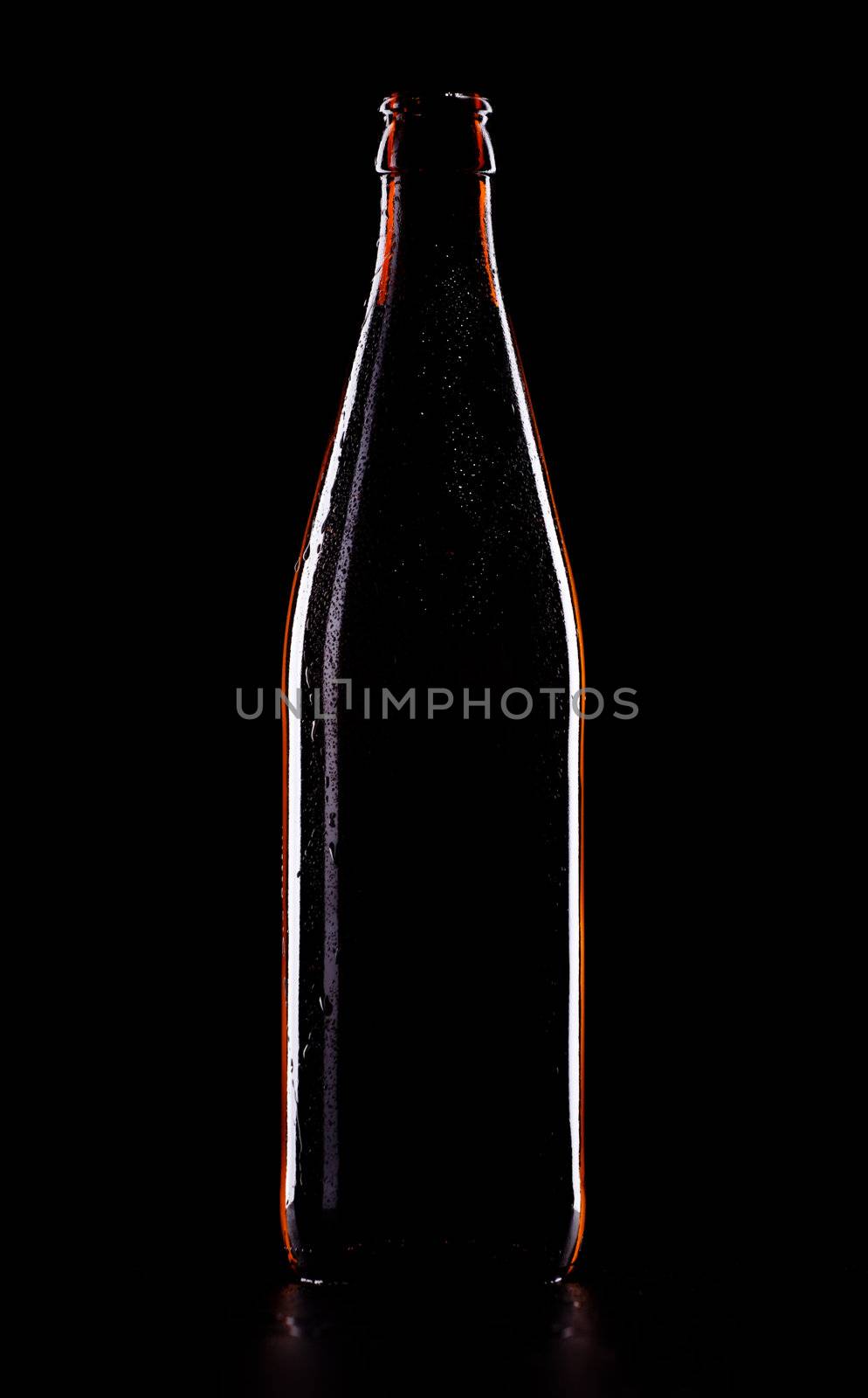 Beer Bottle On Black by petr_malyshev