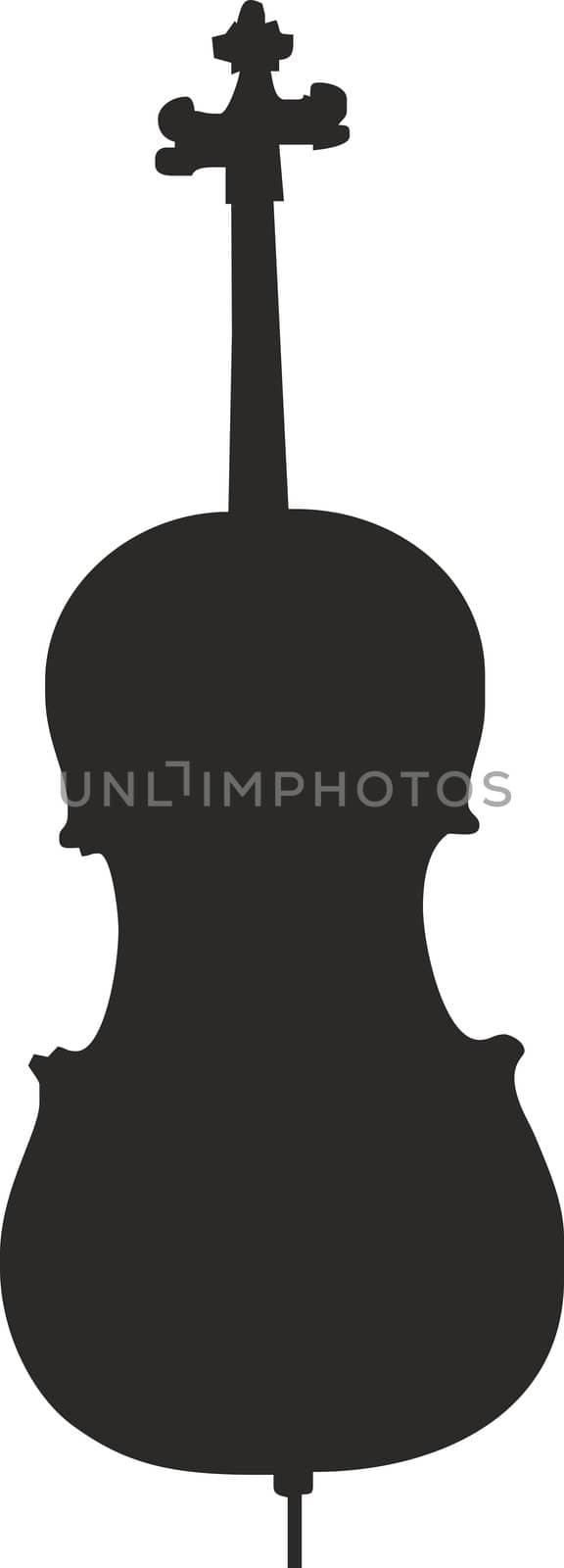 cello silhouette - isolated vector illustration