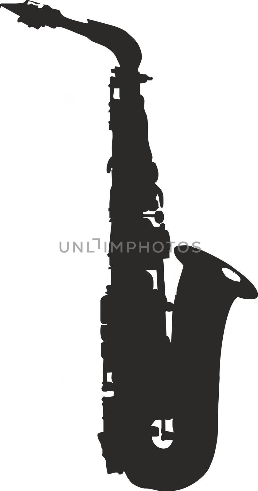 alto saxophone silhouette - isolated vector illustration