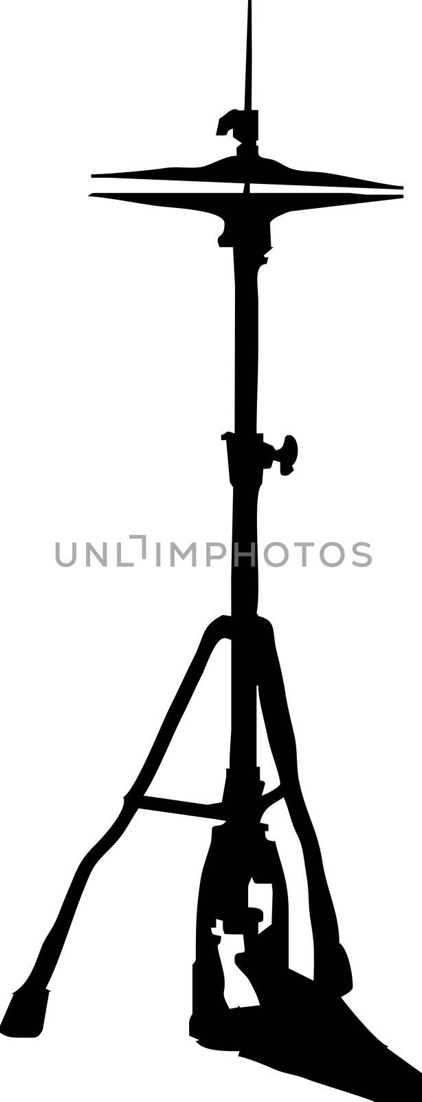 hi-hat cymbals silhouette - isolated vector illustration