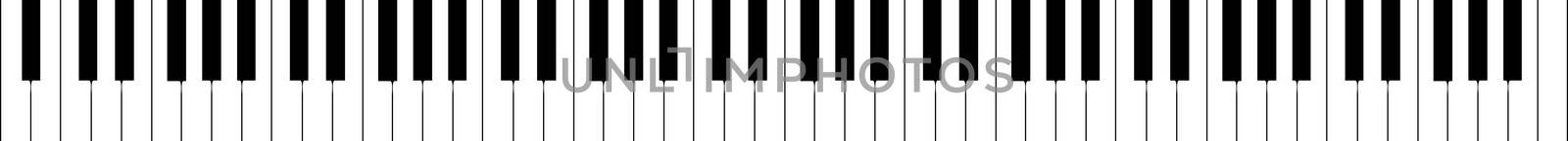 piano keyboard silhouette - isolated vector illustration