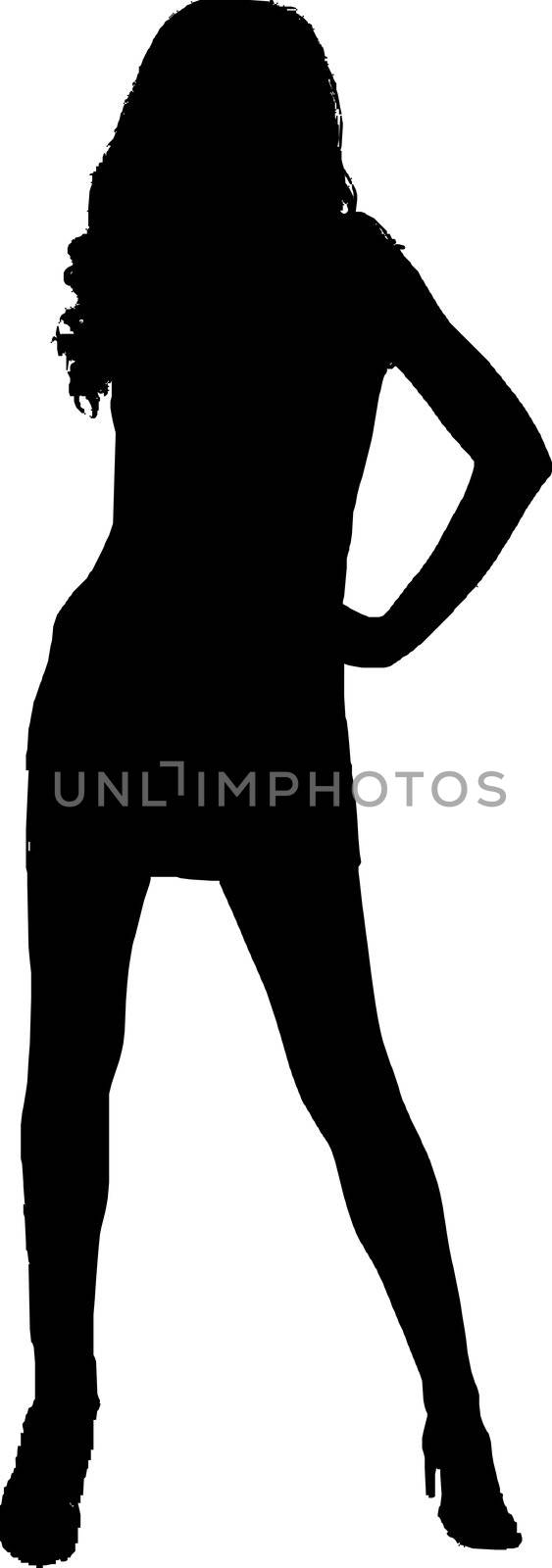 Sexy fashion-victim girl - isolated vector illustration