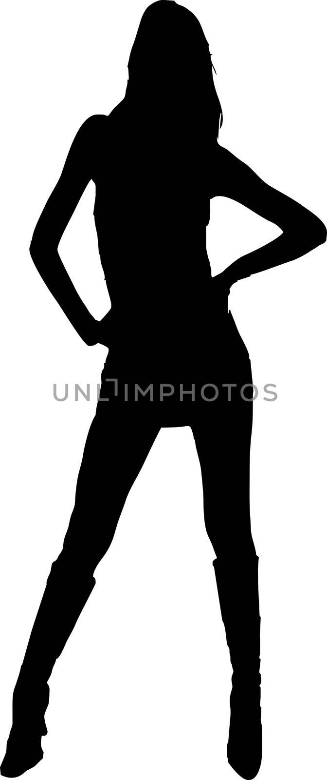 Sexy fashion-victim girl - isolated vector illustration