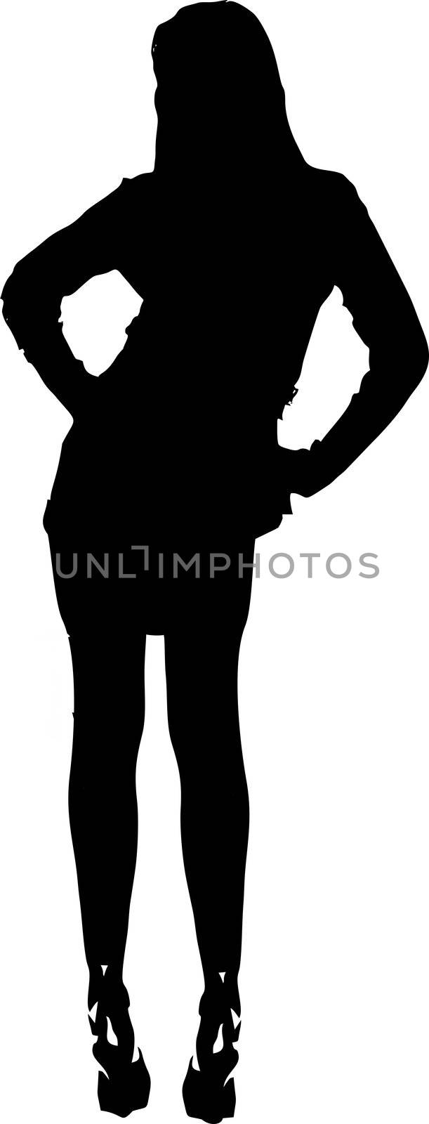 Sexy fashion-victim girl - isolated vector illustration