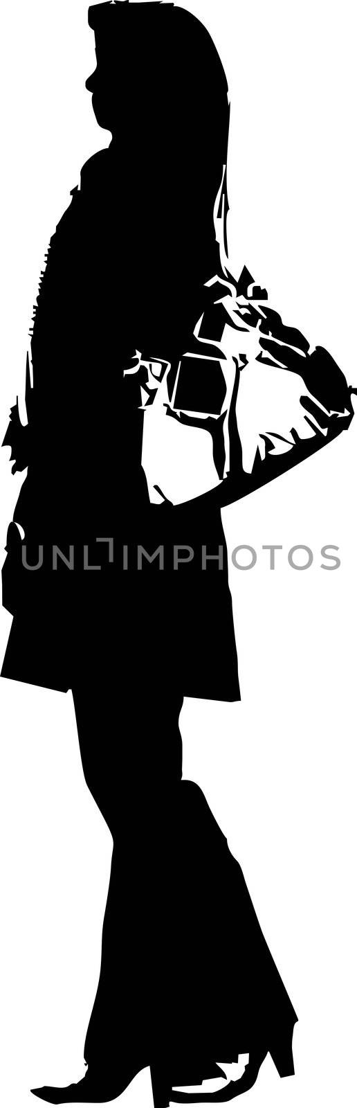 Sexy fashion-victim girl - isolated vector illustration