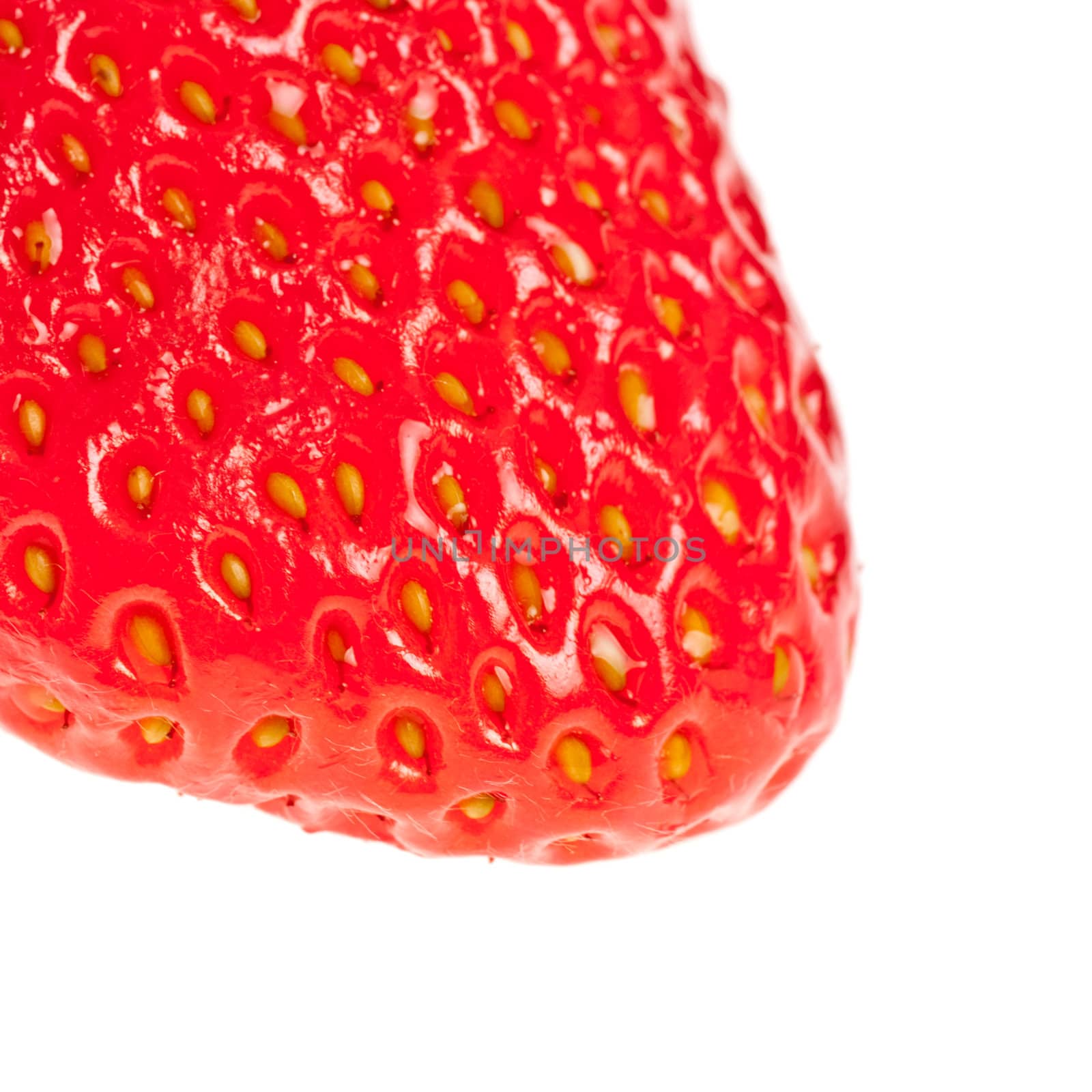 fresh strawberry part isolated on white background