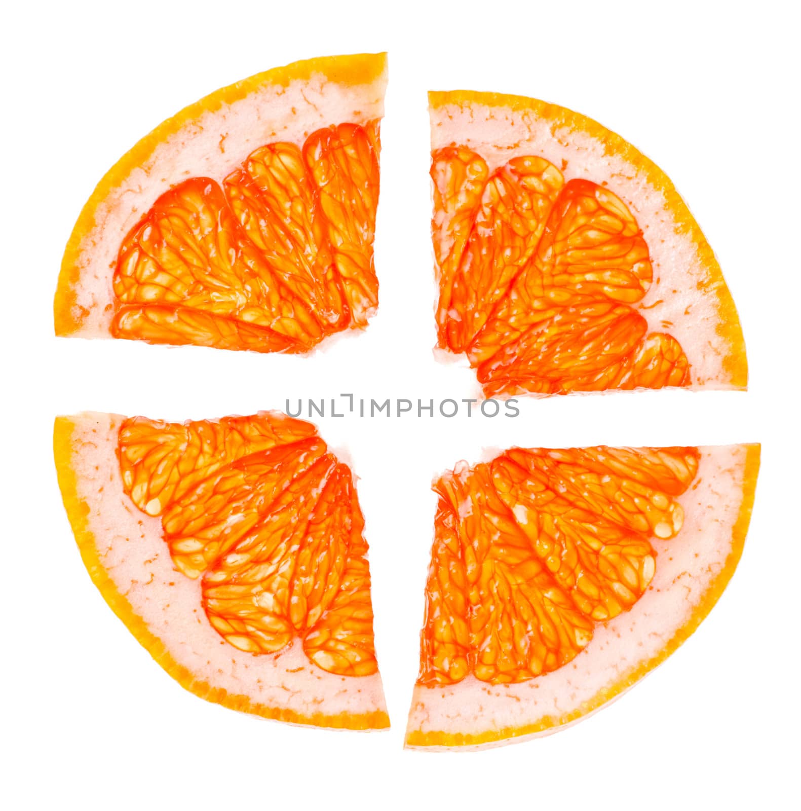 fresh citrus slices isolated on white background