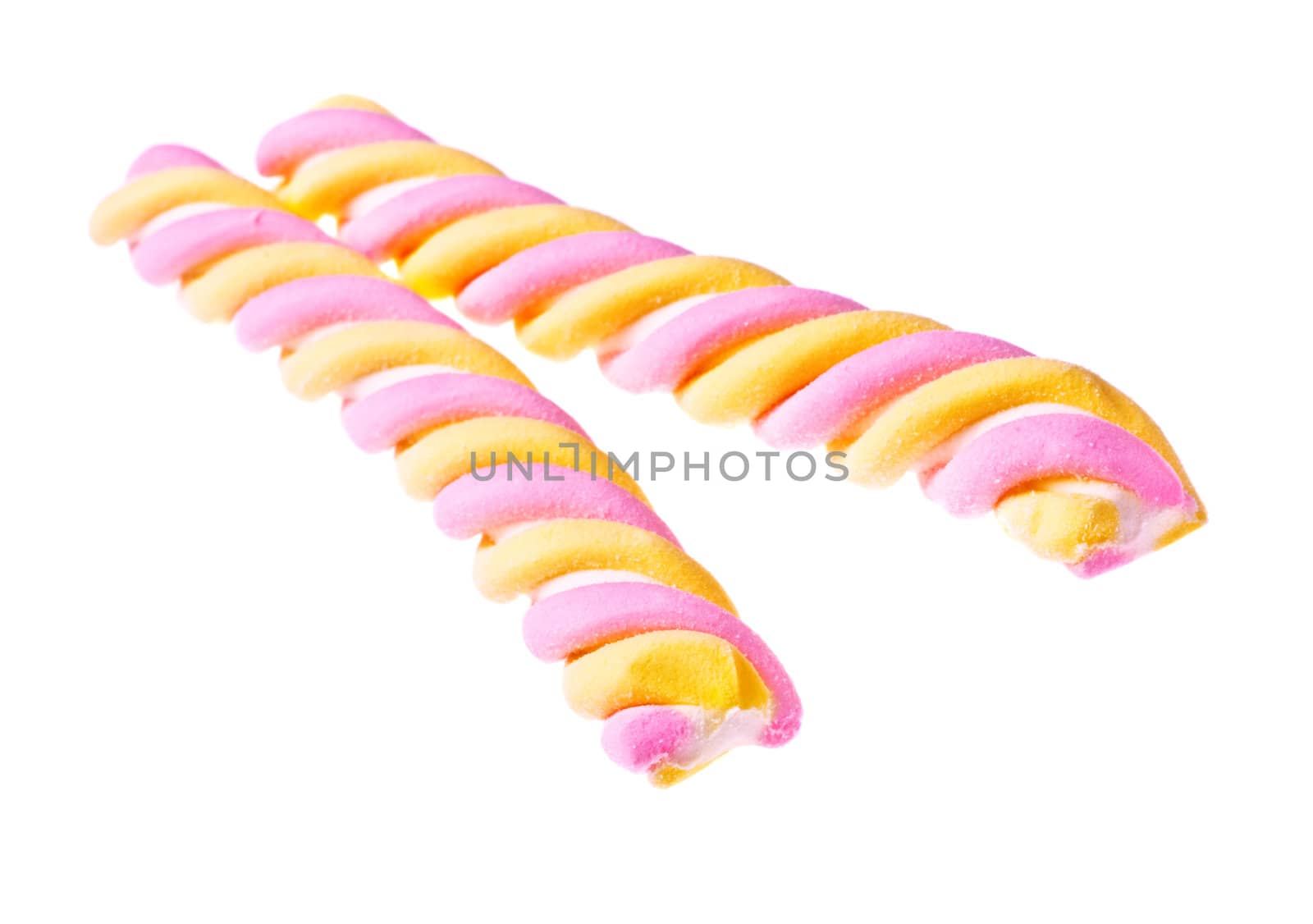 colored candy stick isolated on white background