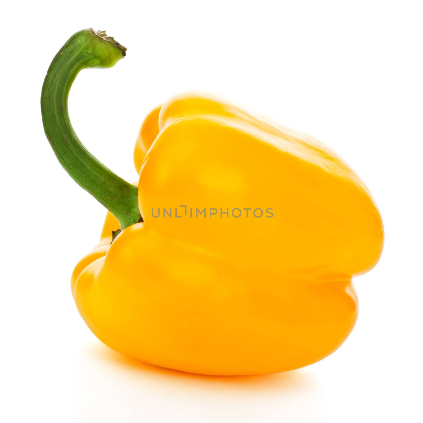 fresh yellow paprika isolated on white background