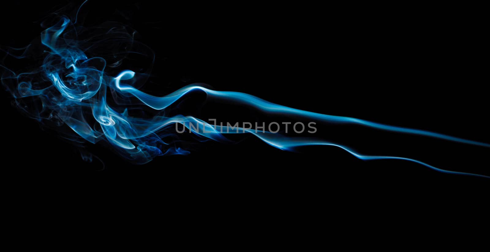 blue abstract smoke pattern on a black background