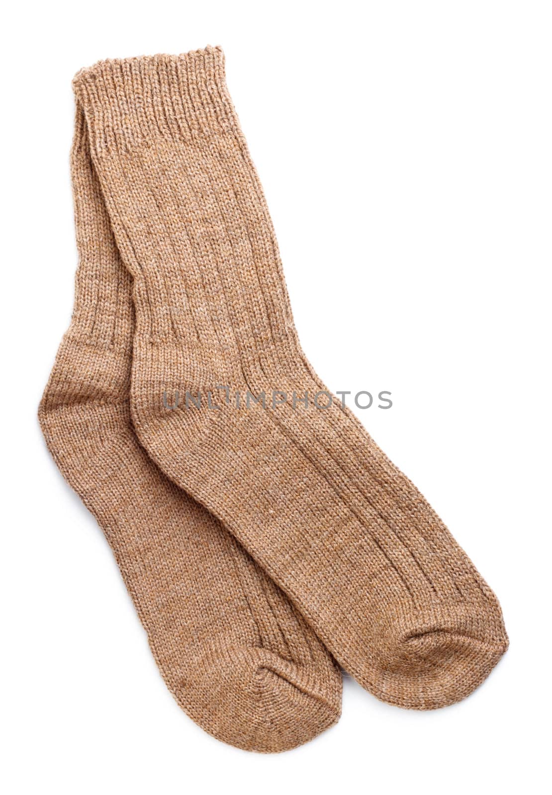 woollen socks pair isolated on white background
