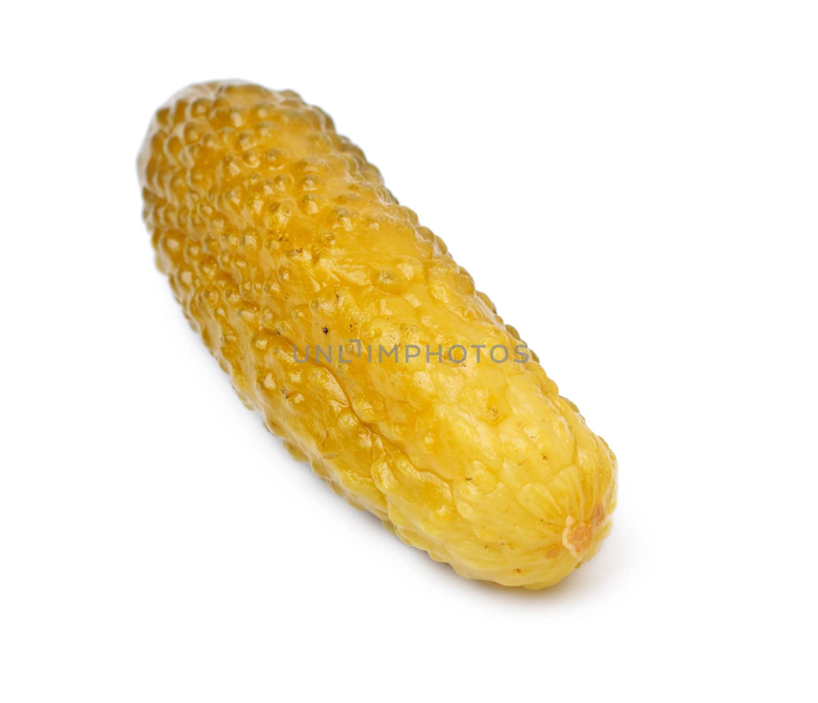 fresh dill pickle isolated on white background