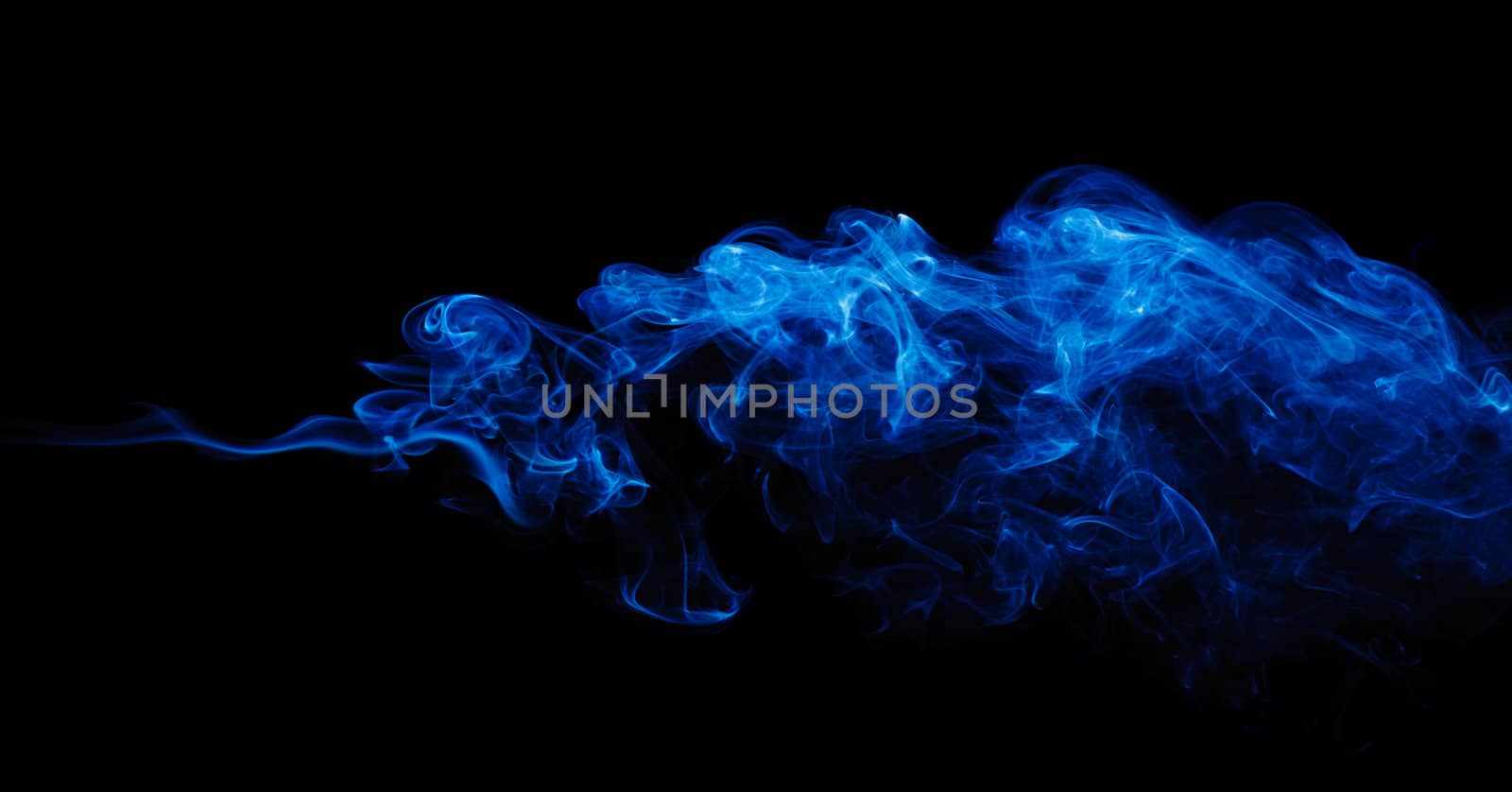 blue abstract smoke pattern on a black background