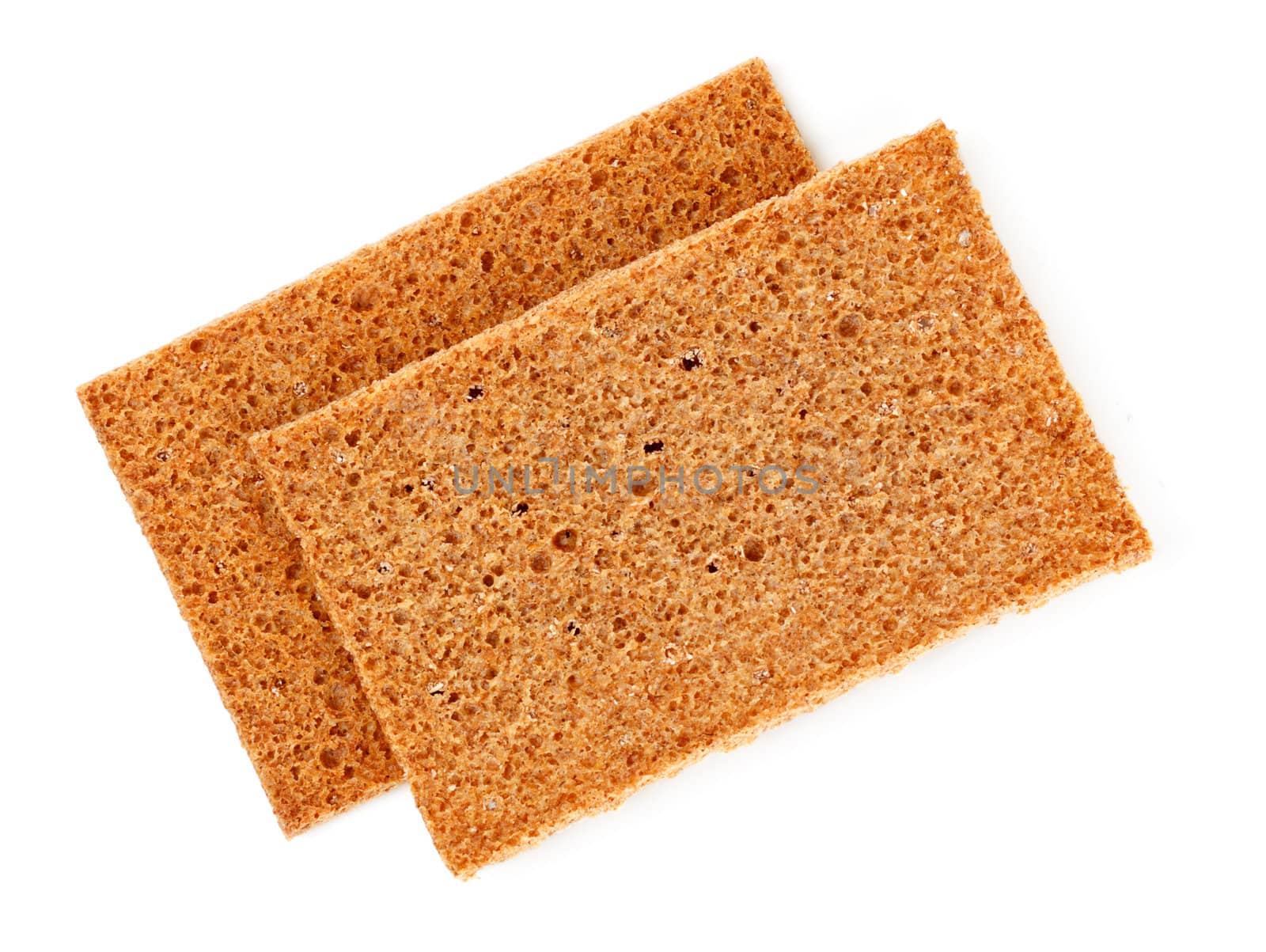 rye crisp crackers isolated on white background