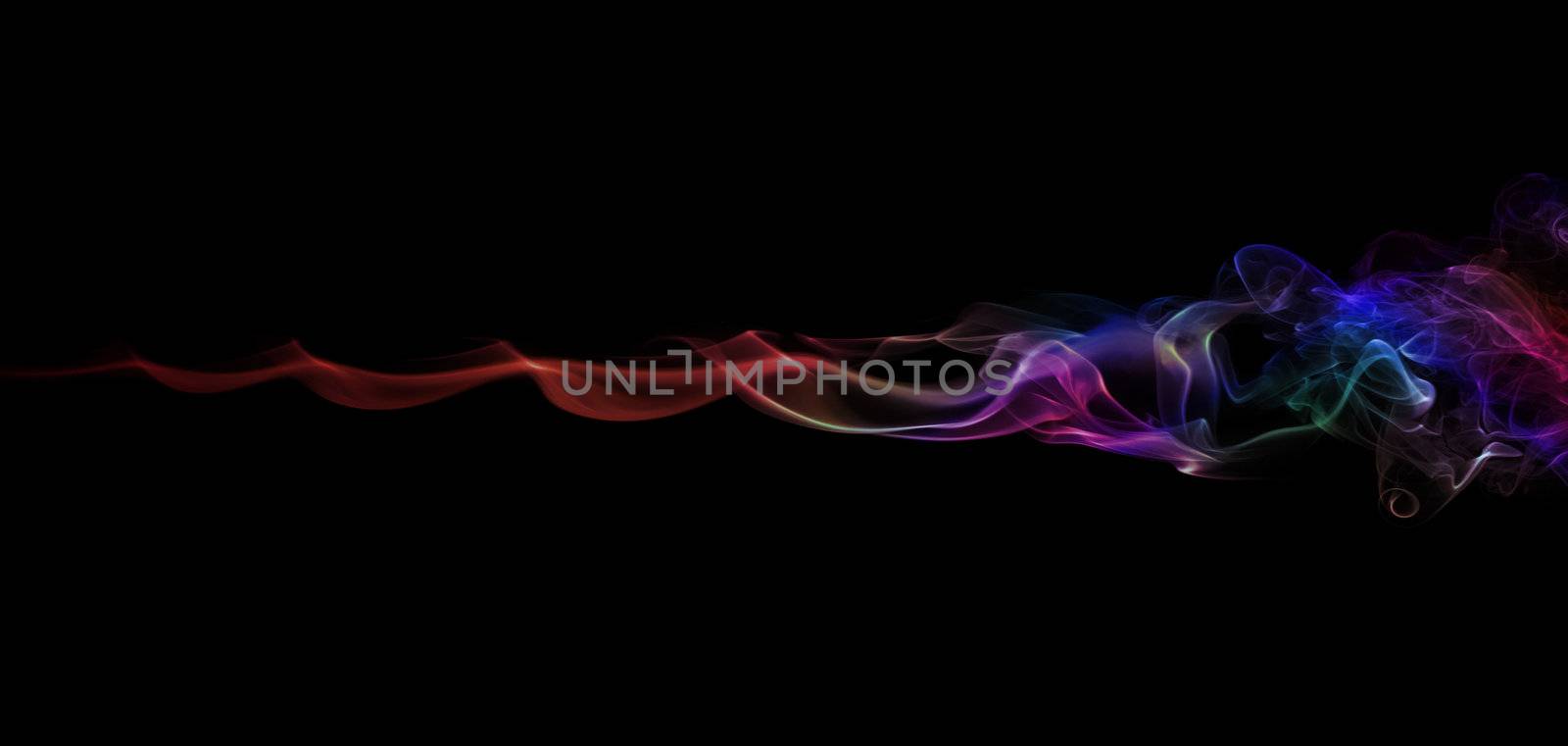 color abstract smoke pattern on a black background