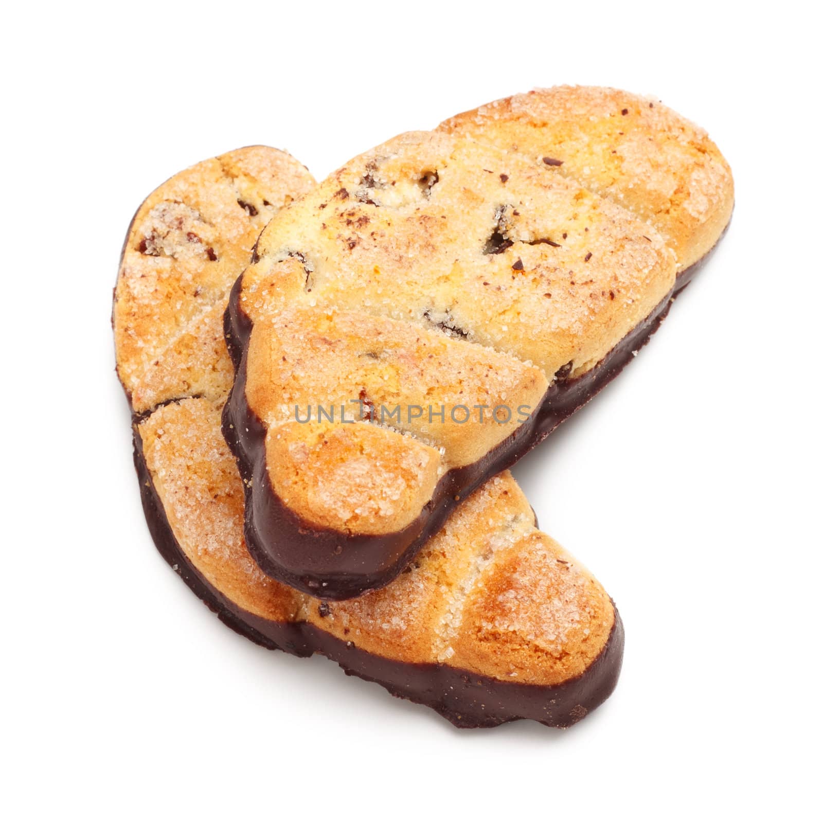 shortcake chocolate cookies isolated on white background