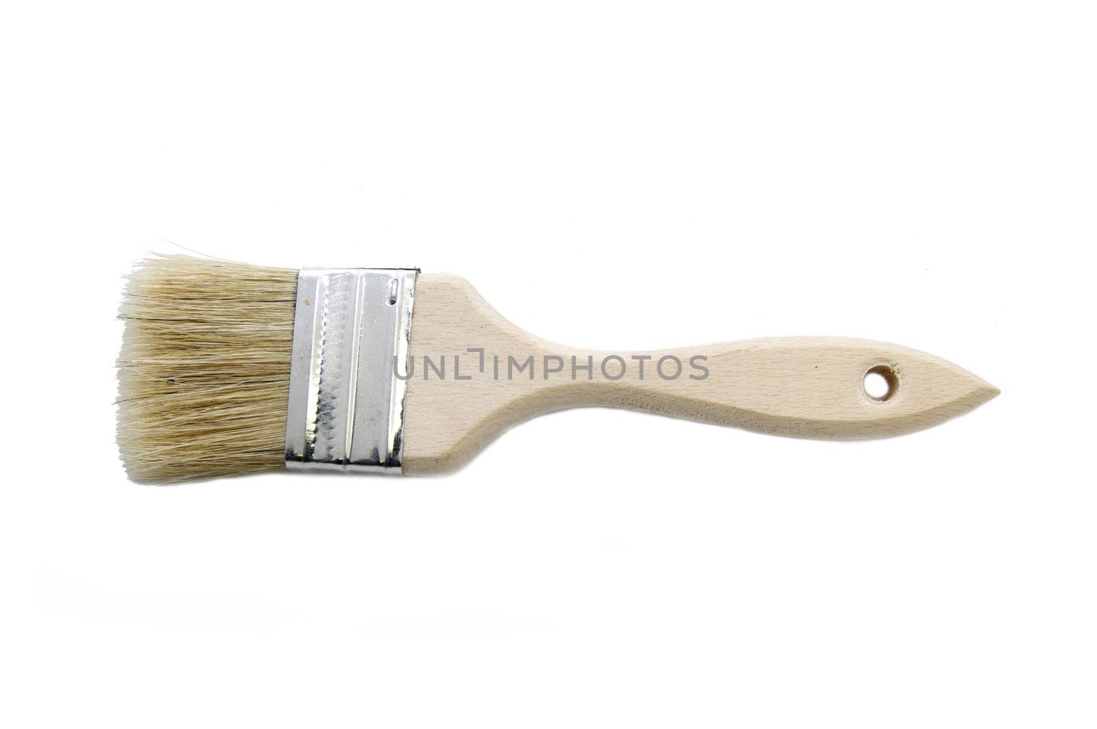 A new brush with wooden brush for painting