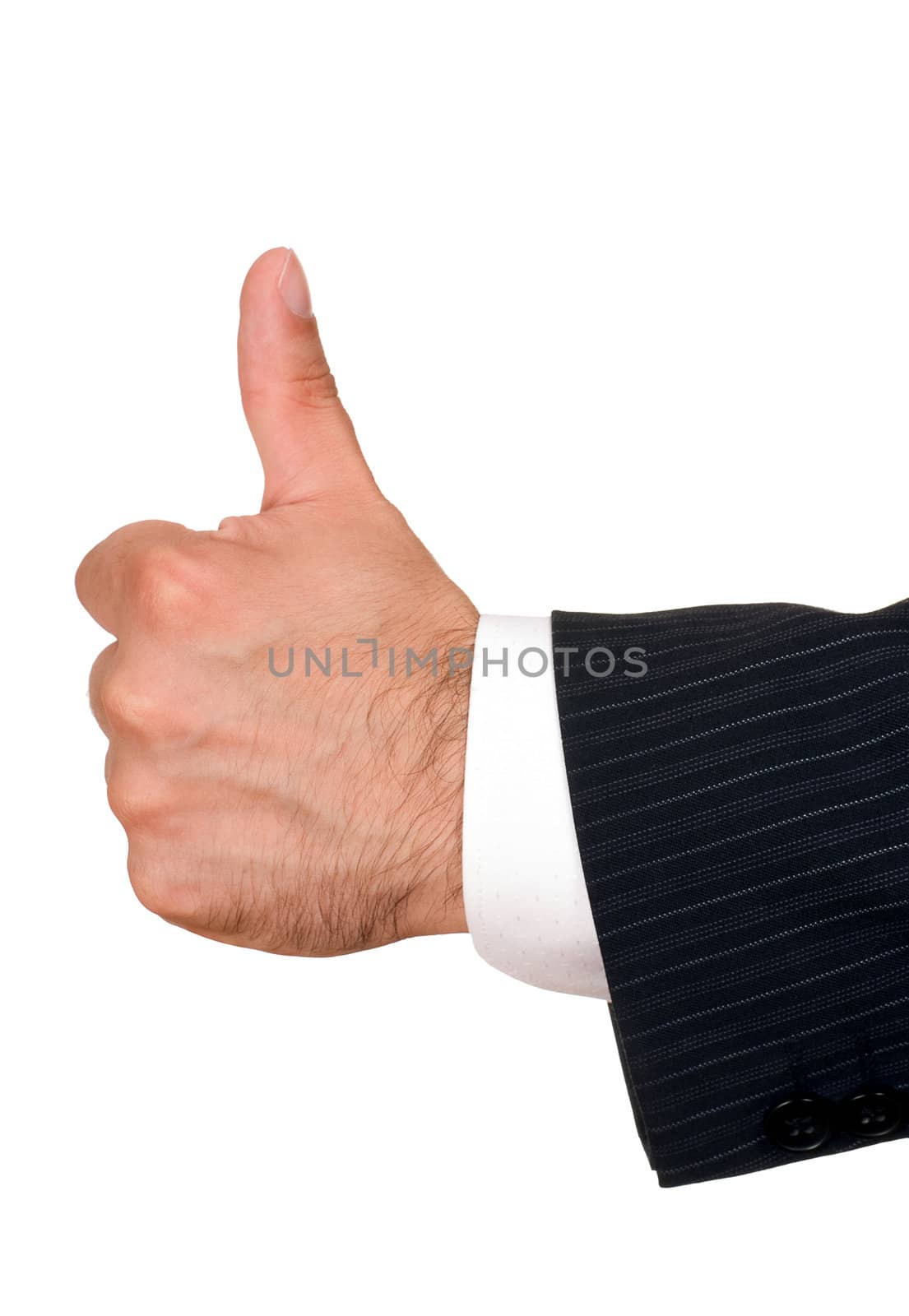 businessman's hand with thumbs up by petr_malyshev