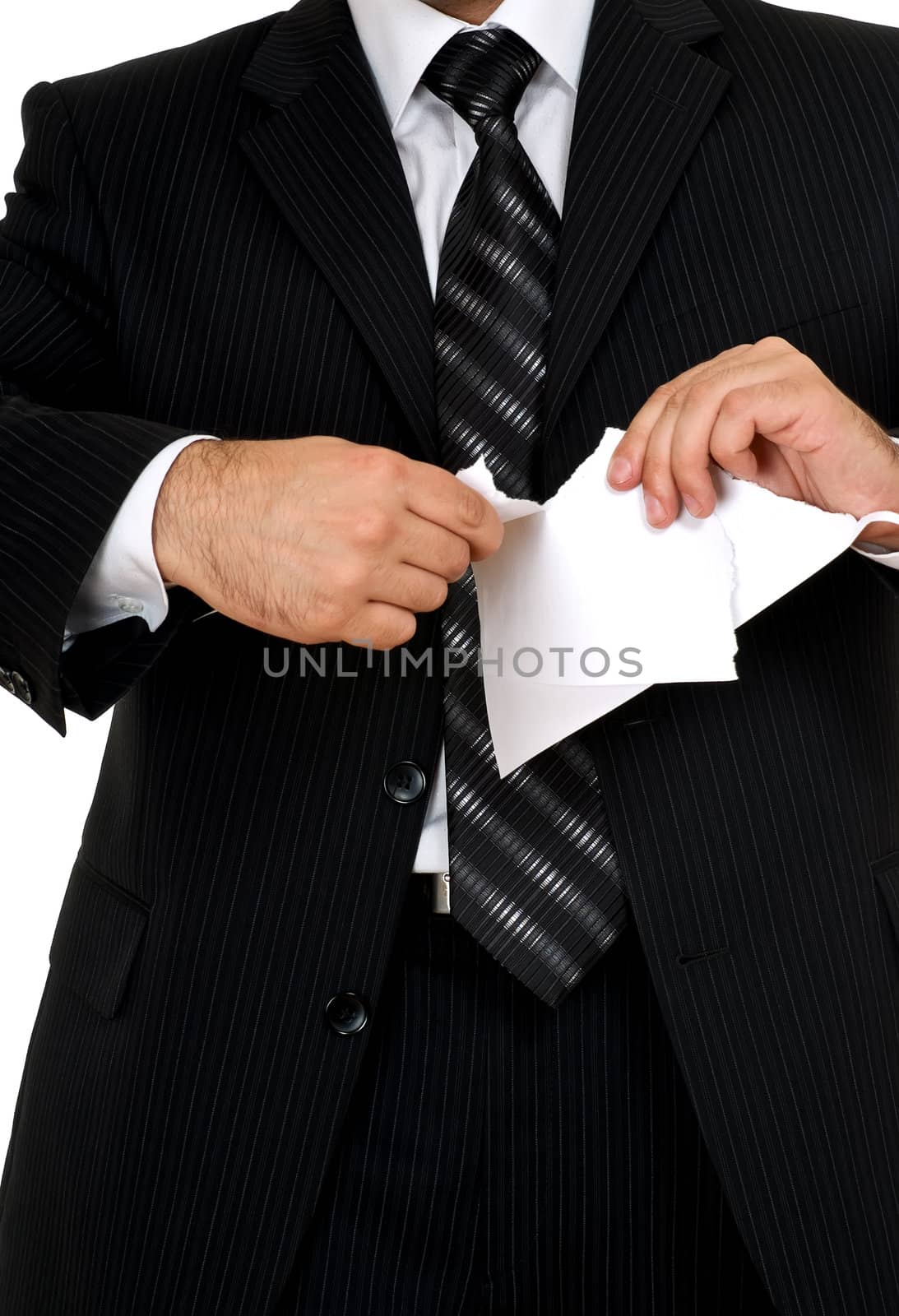 businessman tear paper by petr_malyshev