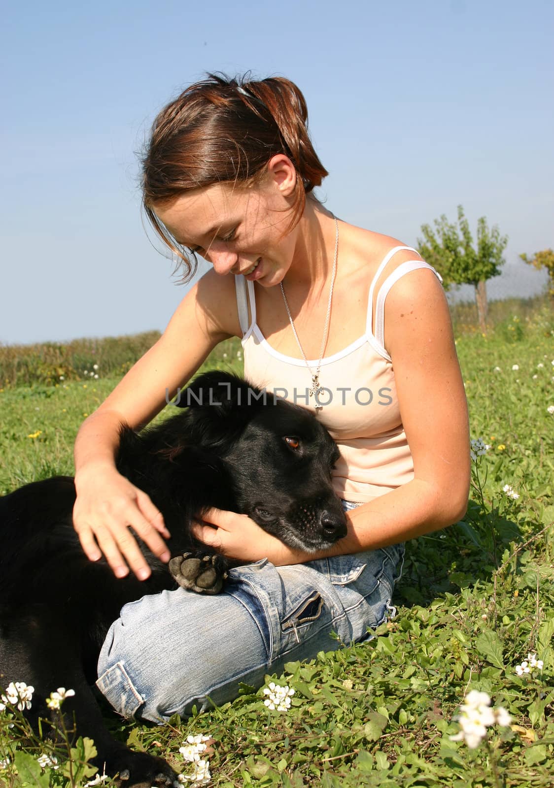 young girl and her best friend belgian shepherd groenendael