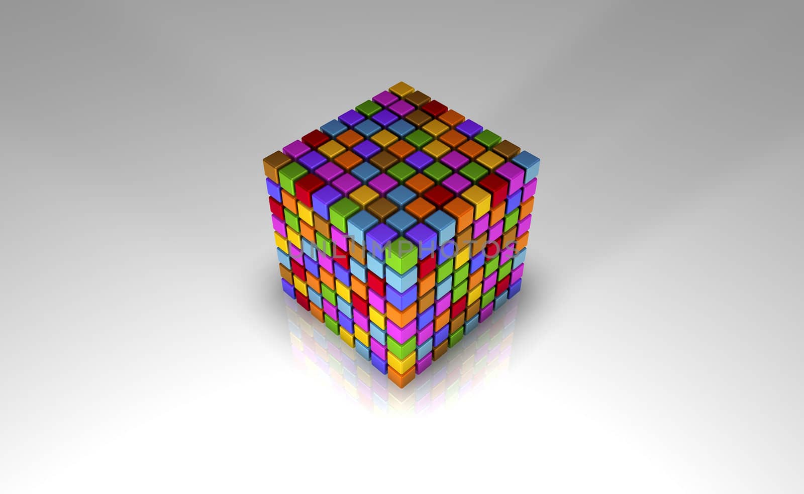 3D Bitmap Illustration Representing Fragmented Data