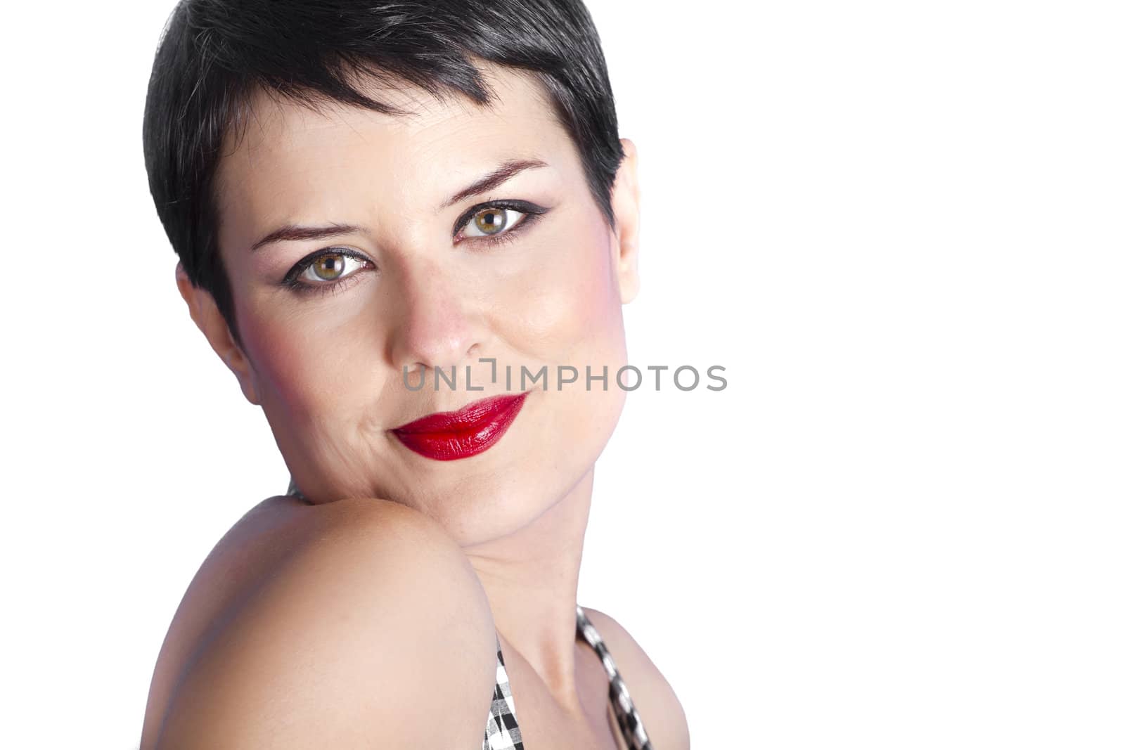 Portrait of young beautiful brunette woman looking to camera by FernandoCortes
