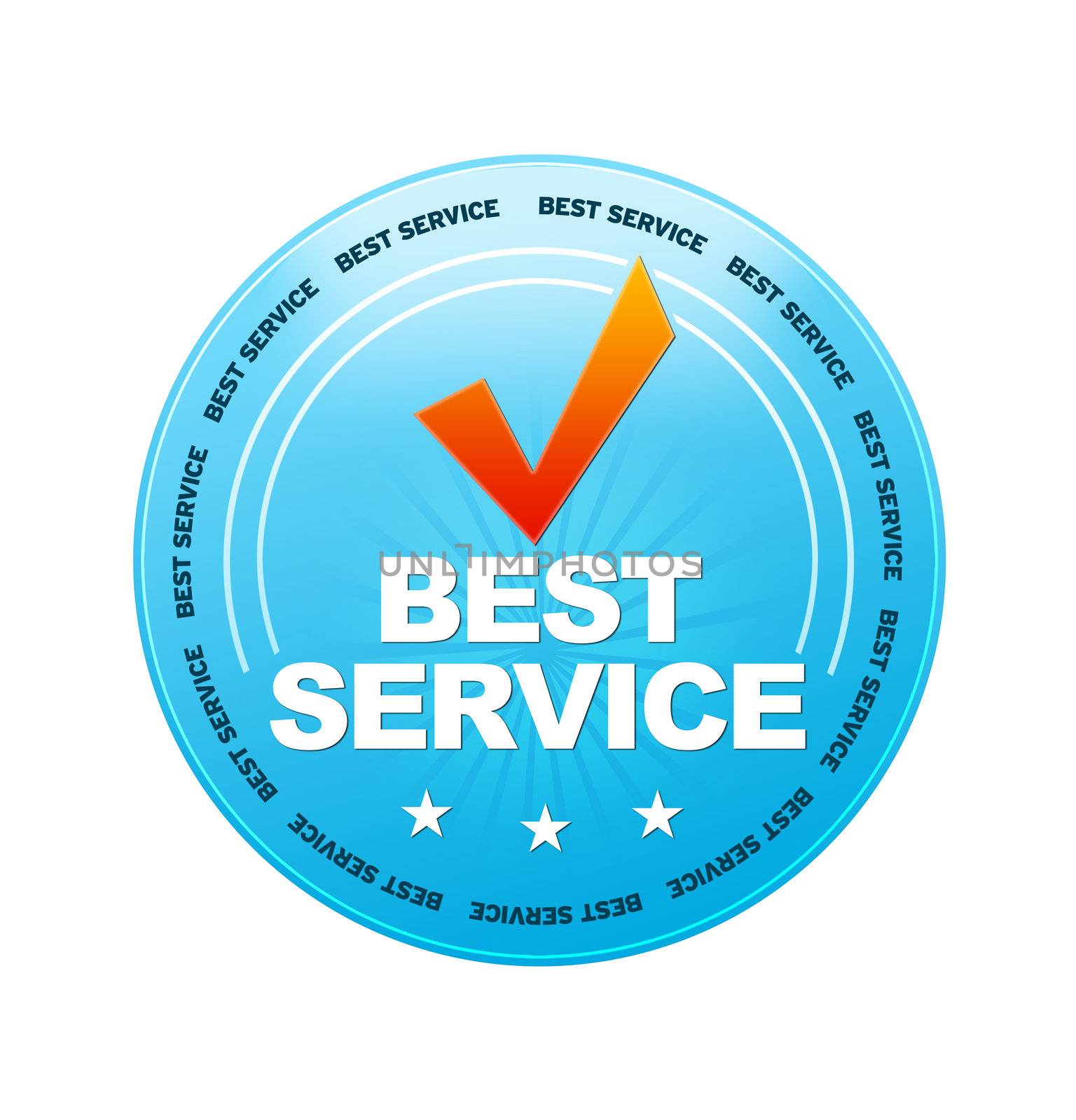 Blue Best Service icon on white background.