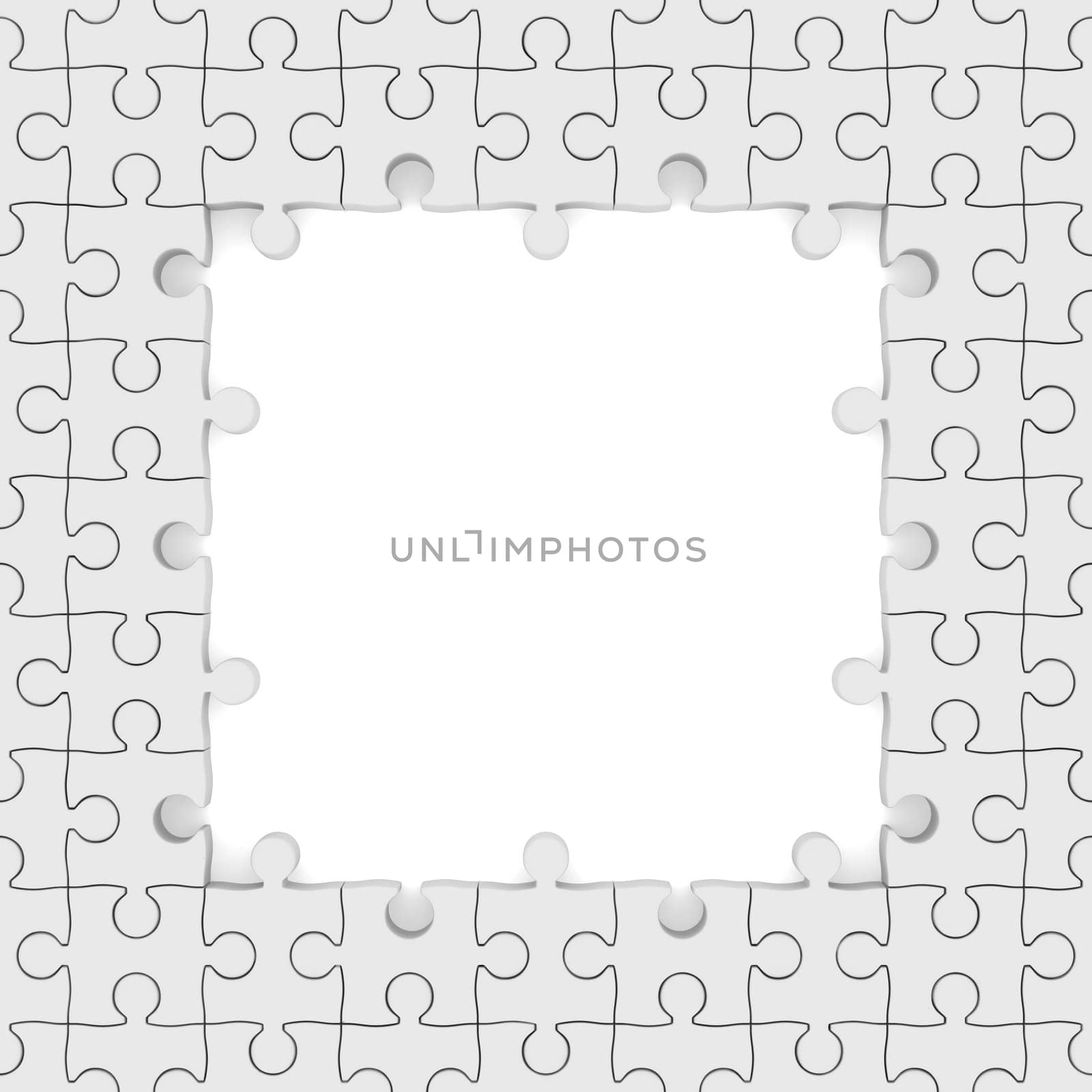 Seamless texture white puzzle. 3D image