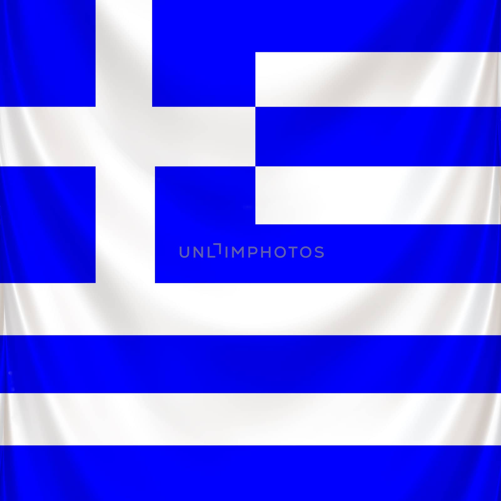 Flag of Greece, square and draped by weknow