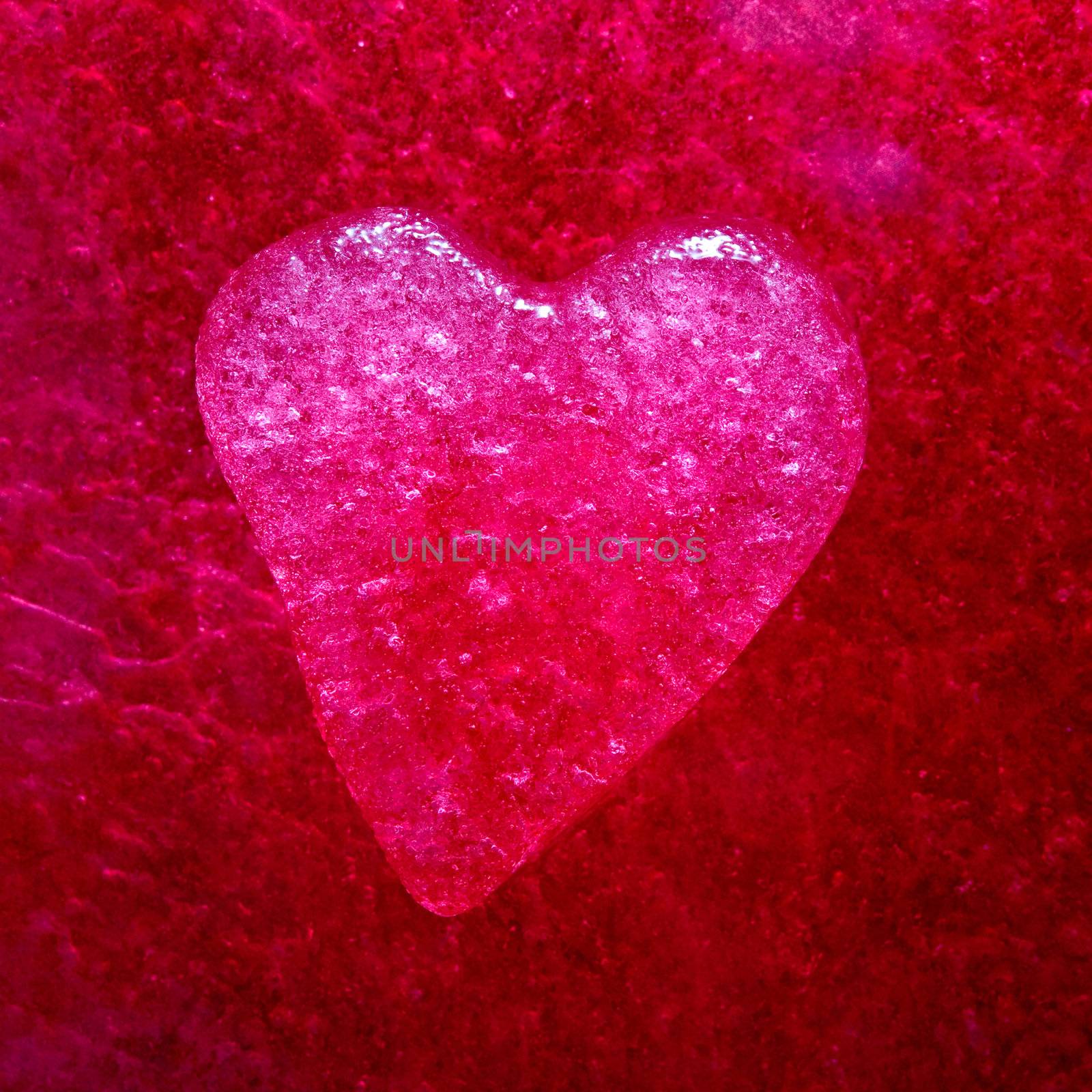 Stock photo: an image of red heart on a purple background