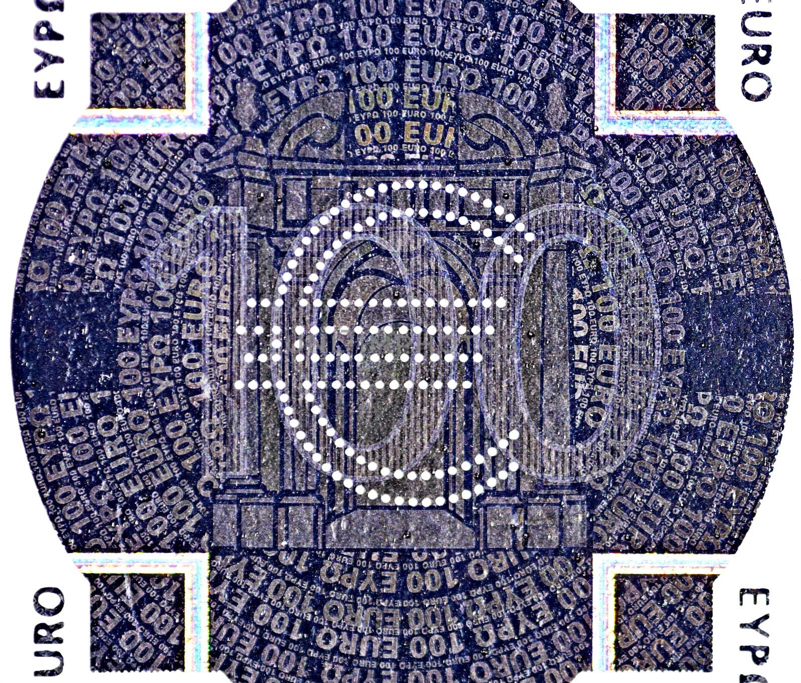 hologram on the one hundred Euro banknote