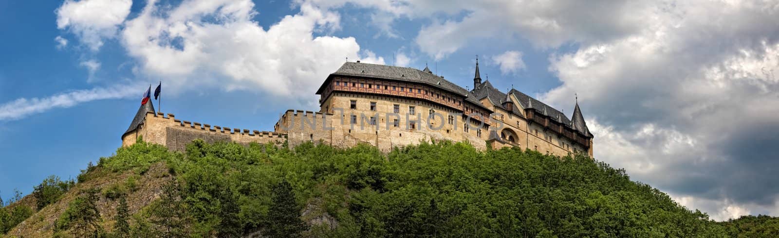 panorama of royal castle Karlstejn, Czech Republic