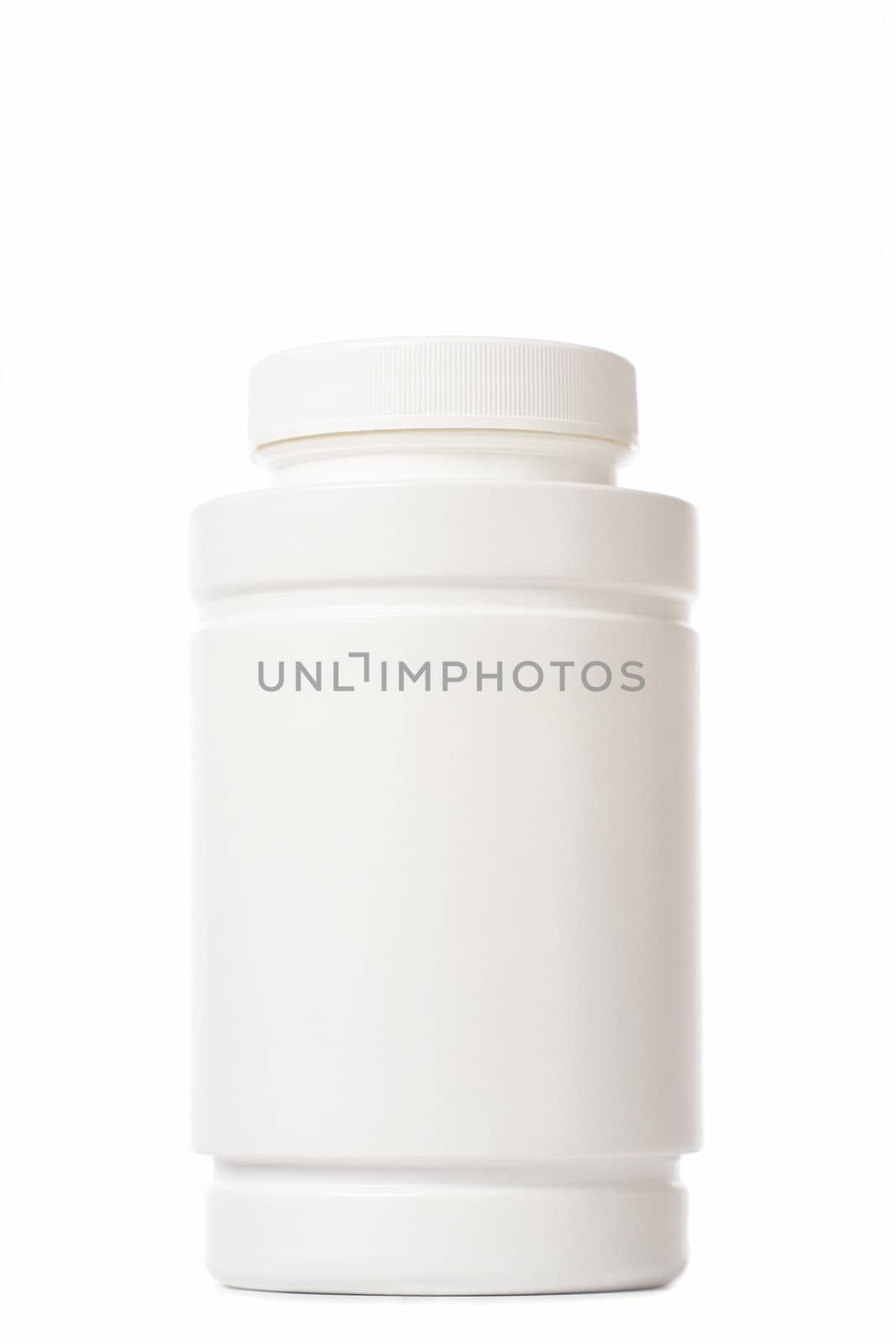 white medicine bottle on white background