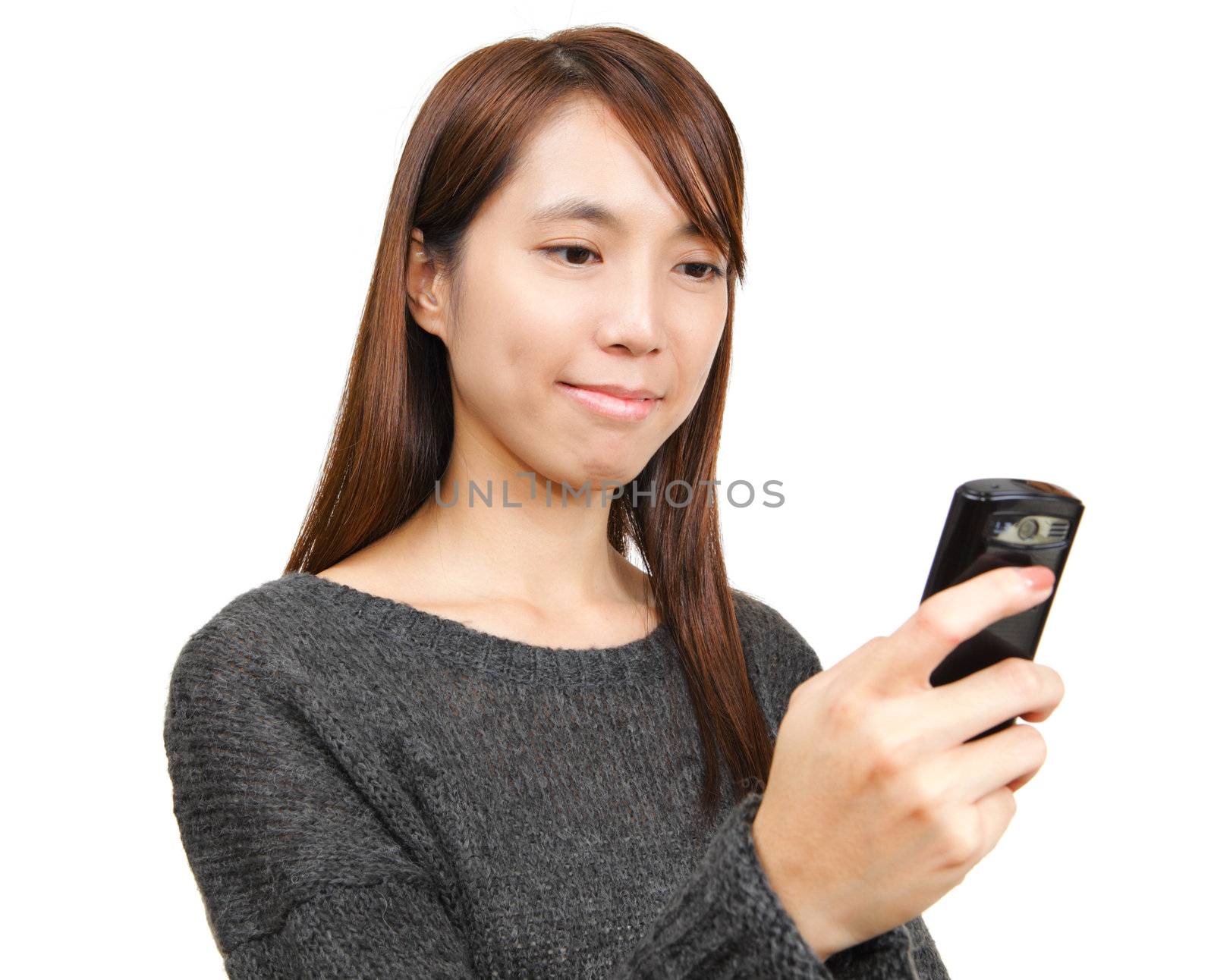 girl text on mobile phone