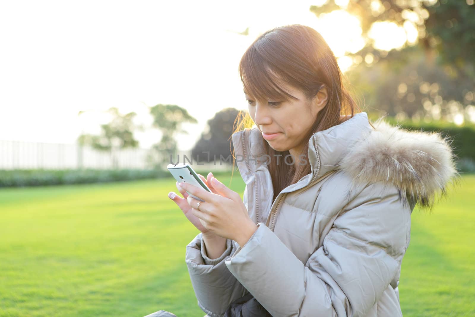 young woman with mobile phone