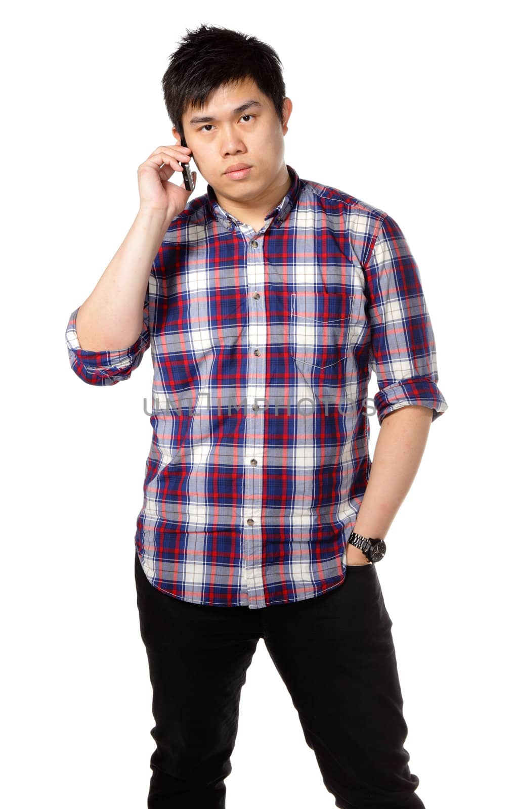 man talk on phone by leungchopan