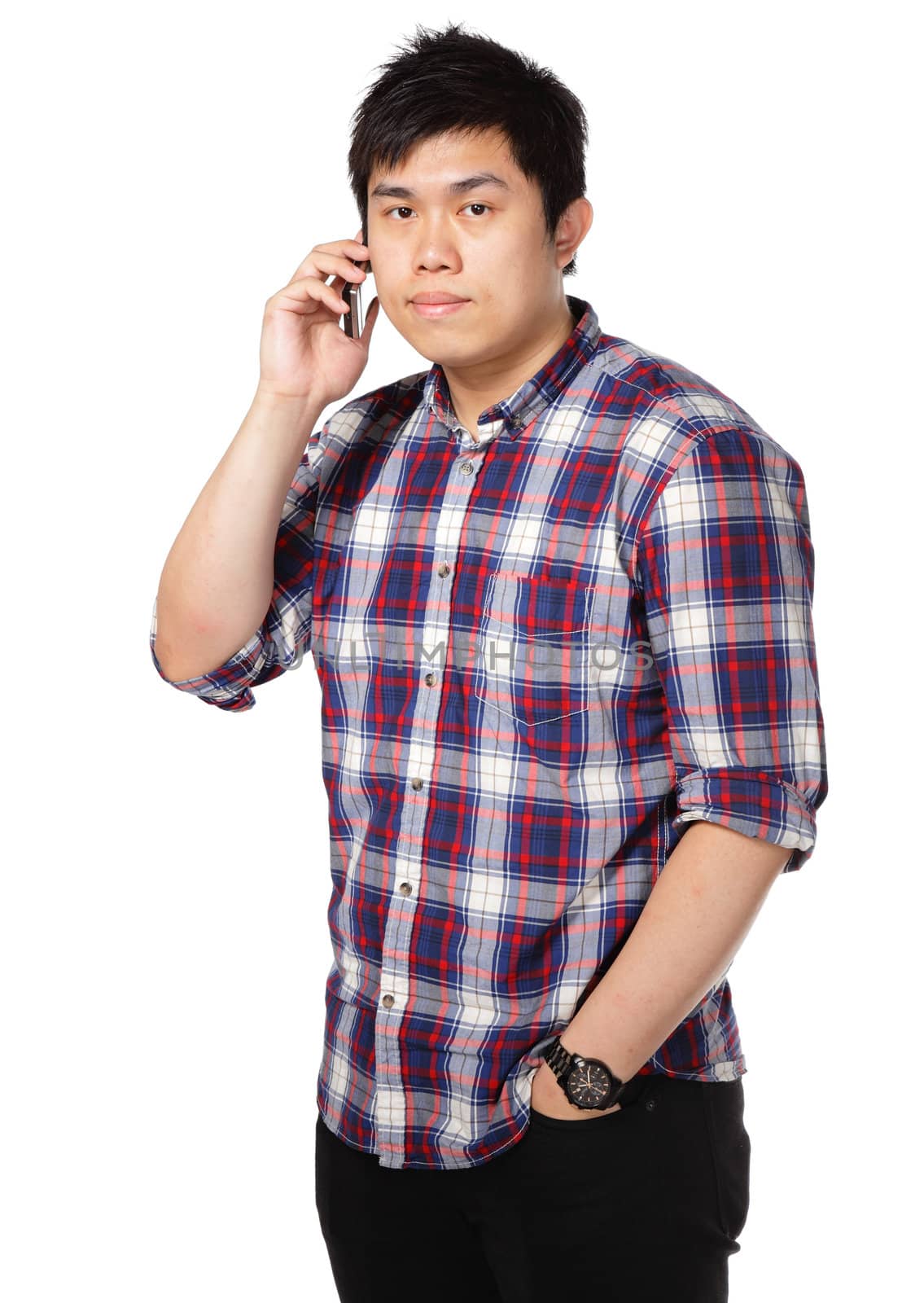 man talk on phone by leungchopan