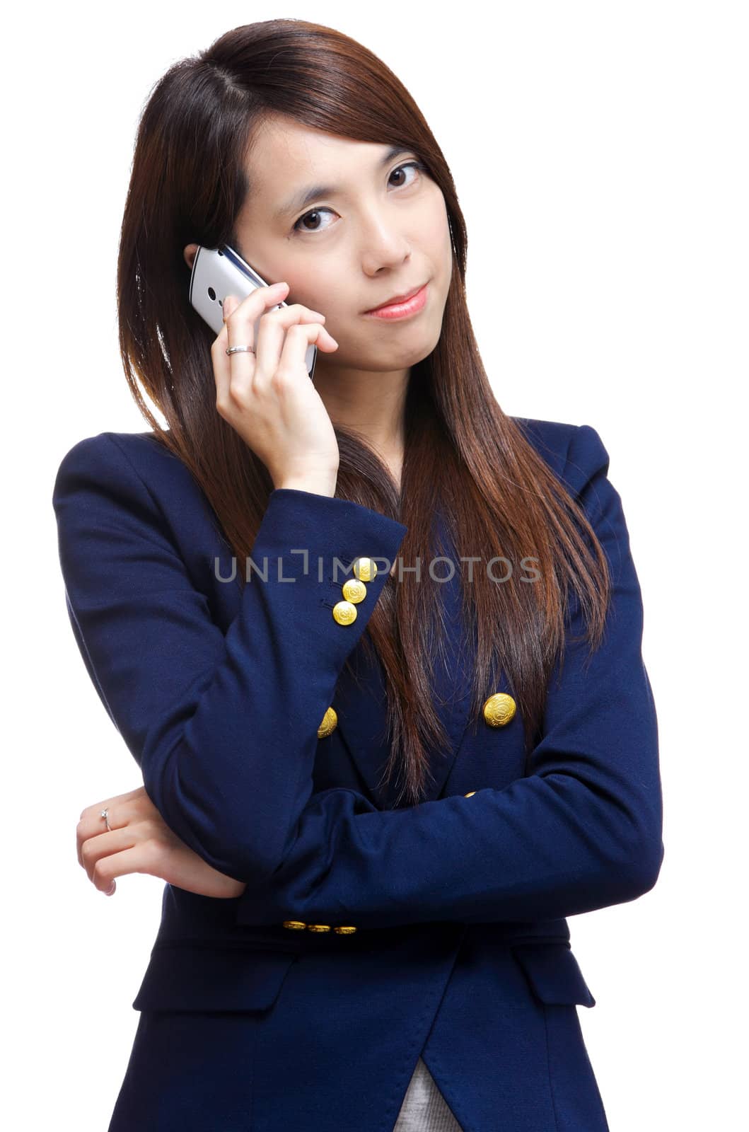 asian woman on phone call by leungchopan