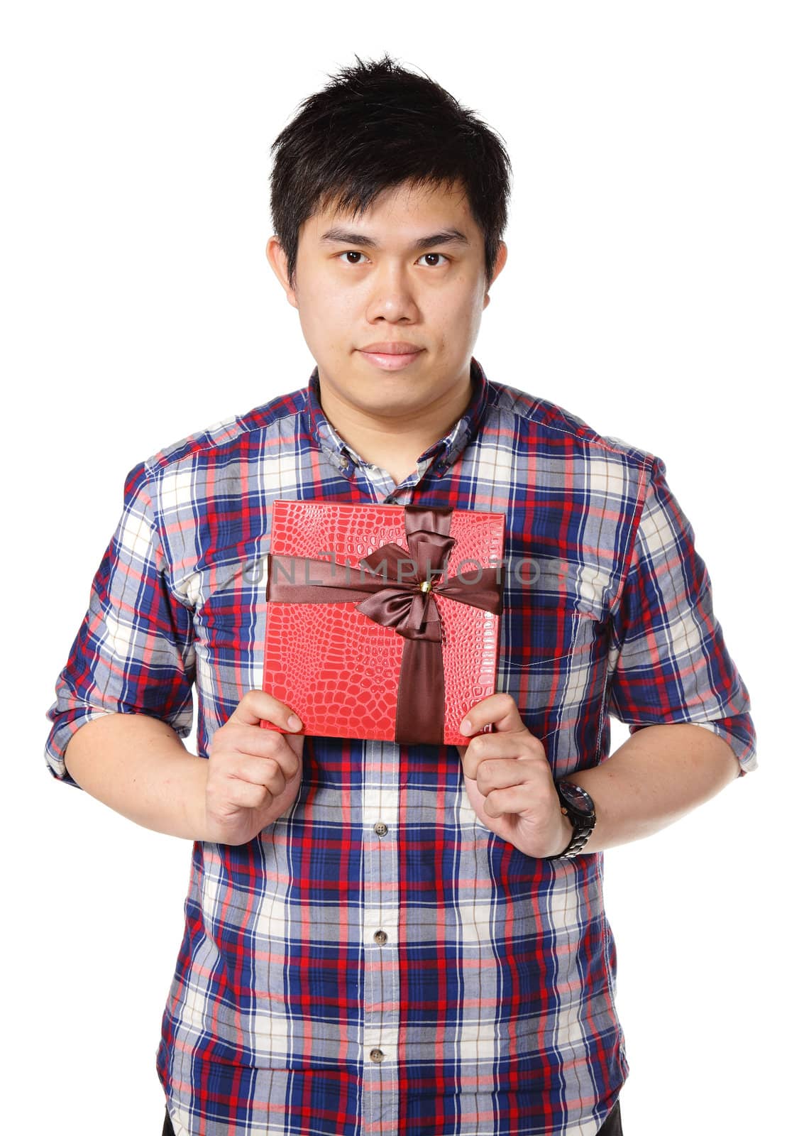 young man give gift by leungchopan