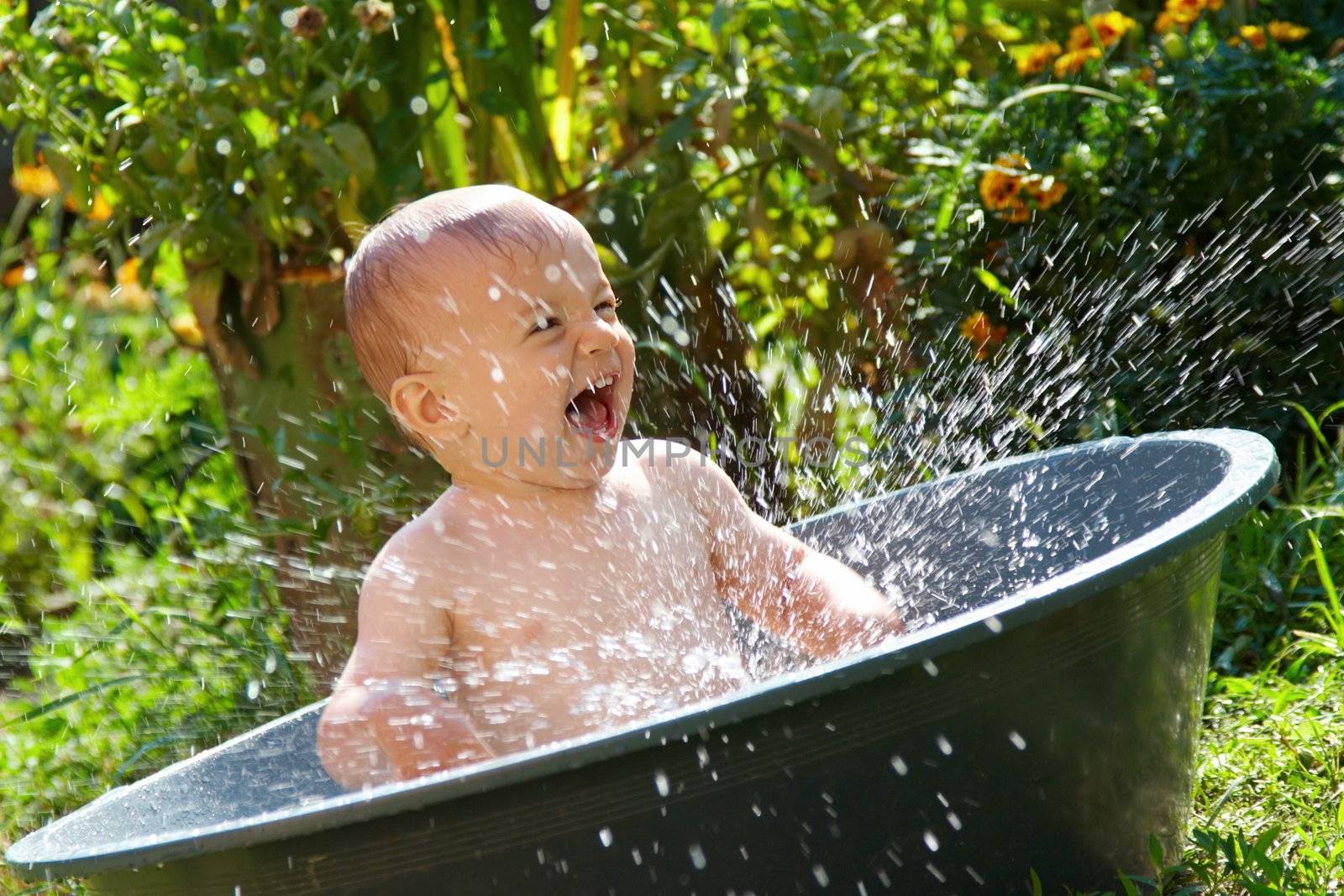 outdoor baby bathing by zhu_zhu