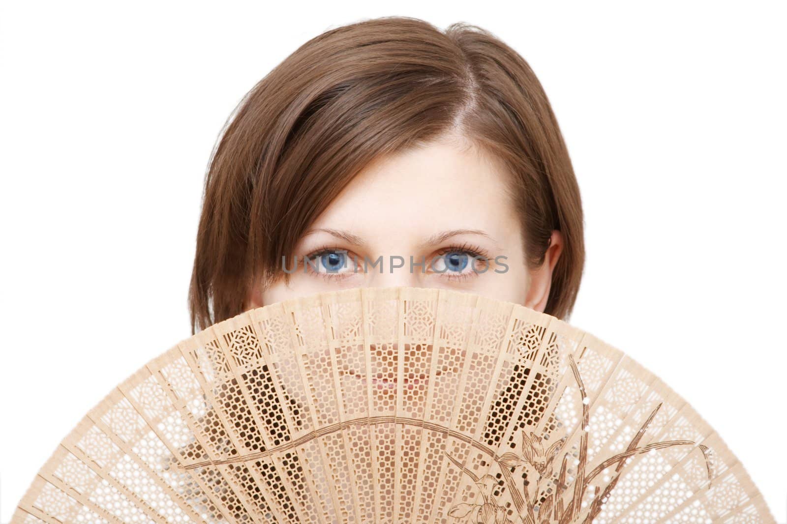 woman with fan