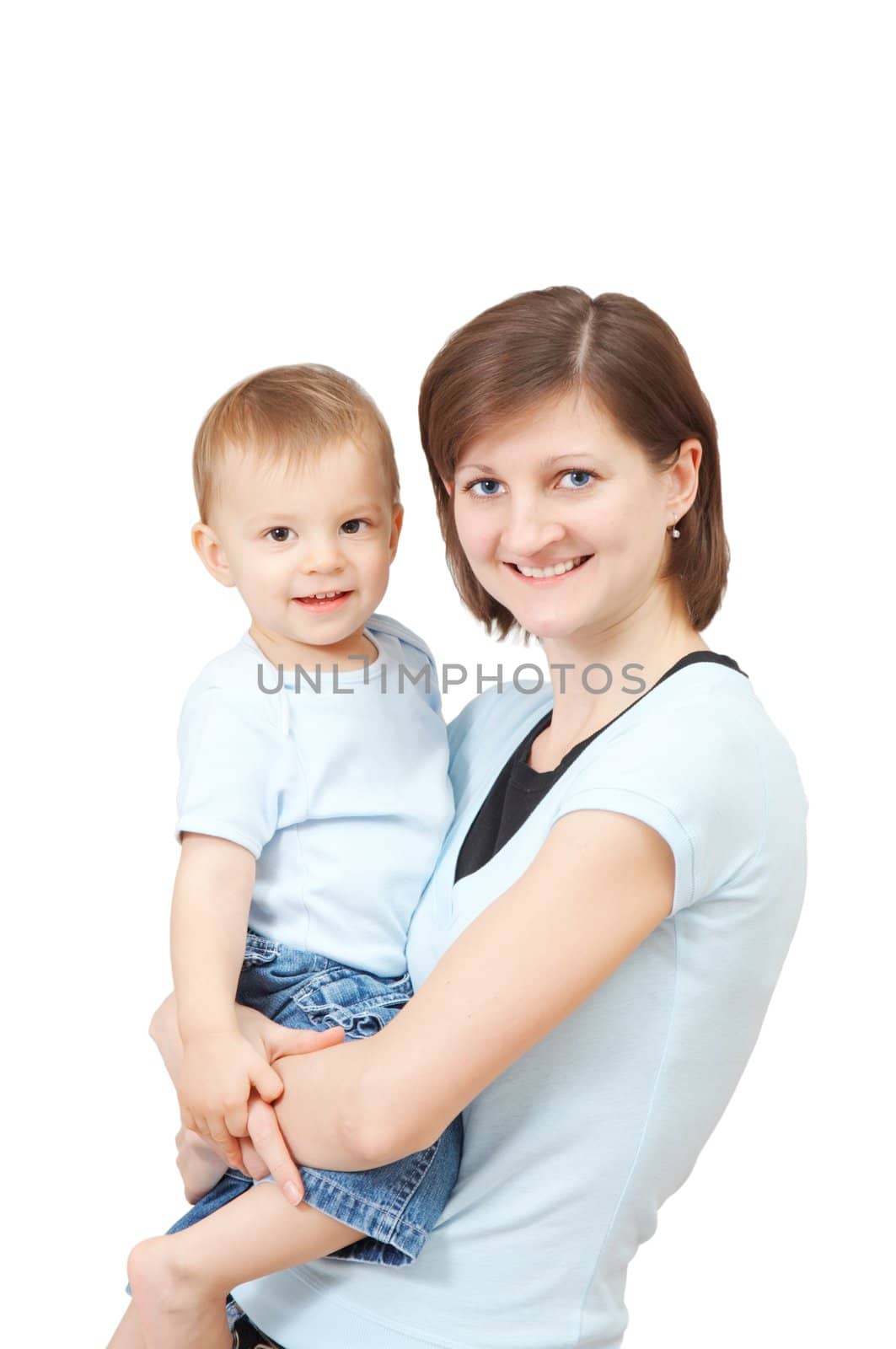 smiling mother with her son
