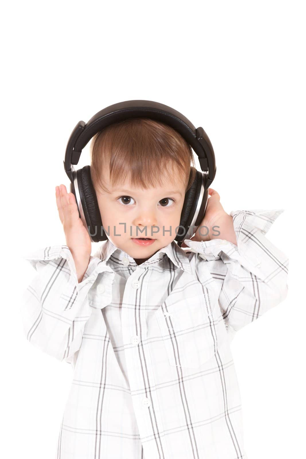 baby with headphones